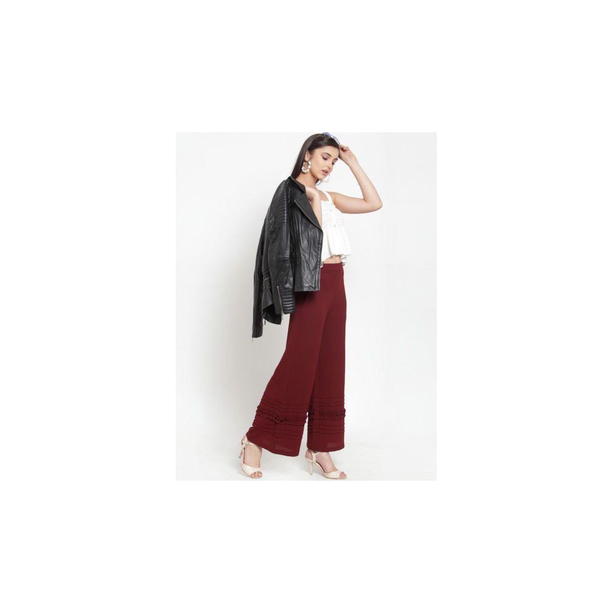 بنطال بالازو بأرجل واسعة وكشكش كَسوالي × ستايلي-women-clothing-bottoms-trousers-image-4