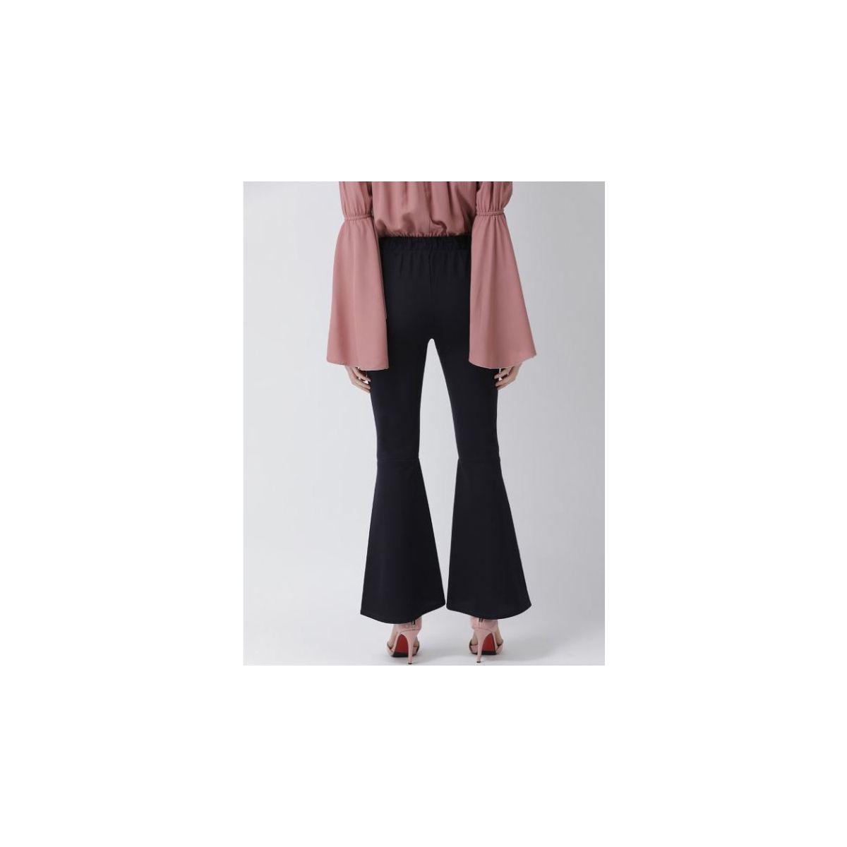 Kassually X Styli  Solid Bootcut Trouser with Front Slit Hem-women-clothing-bottoms-trousers-image-3