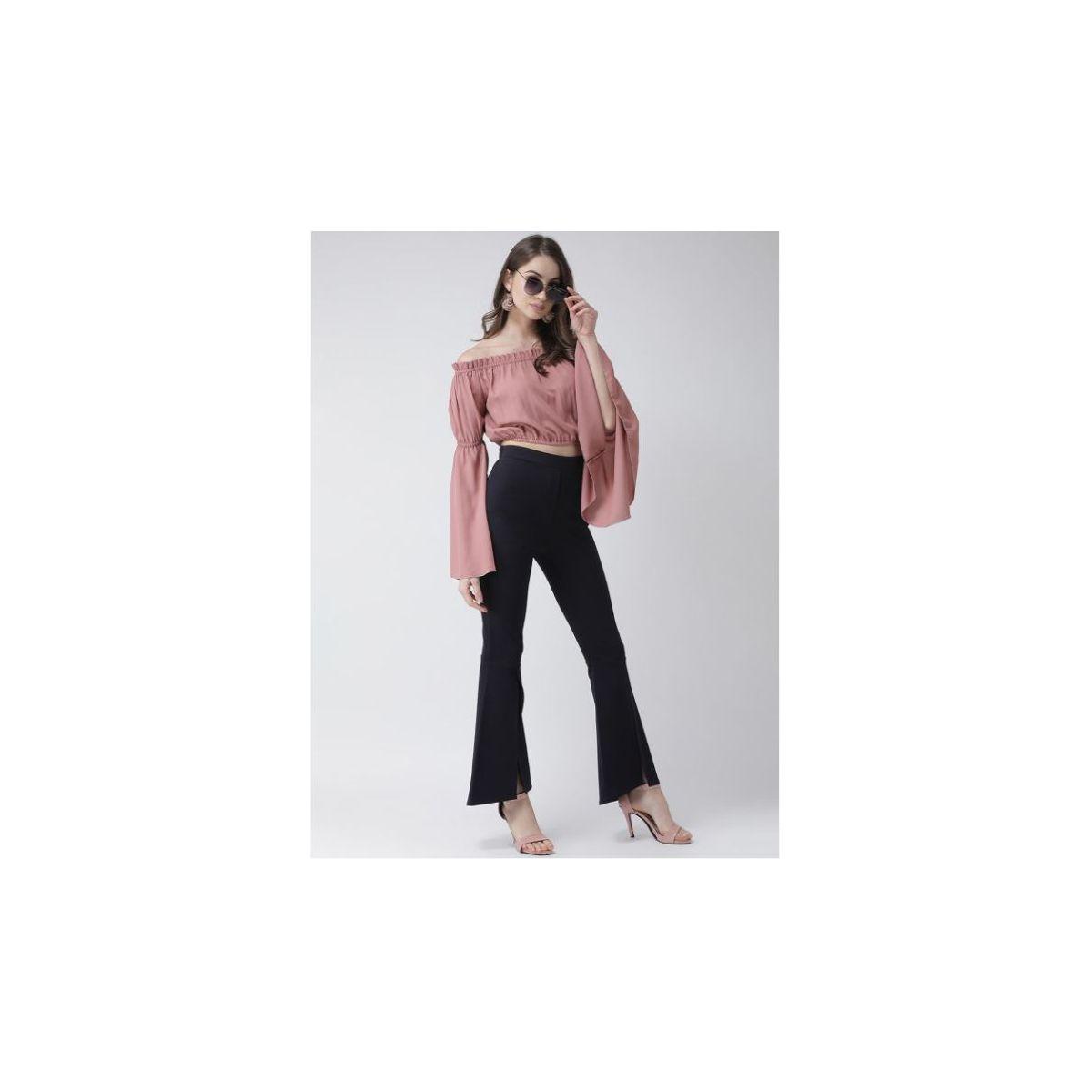 Kassually X Styli  Solid Bootcut Trouser with Front Slit Hem-women-clothing-bottoms-trousers-image-4