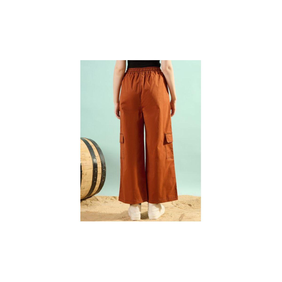 Kassually X Styli  Solid Mid Rise Cargo Pants with Button Detail-women-clothing-bottoms-trousers-image-3