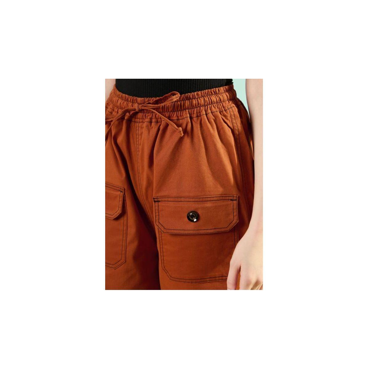 بنطال كارجو سادة بخصر متوسط وأزرار كَسوالي × ستايلي-women-clothing-bottoms-trousers-image-6