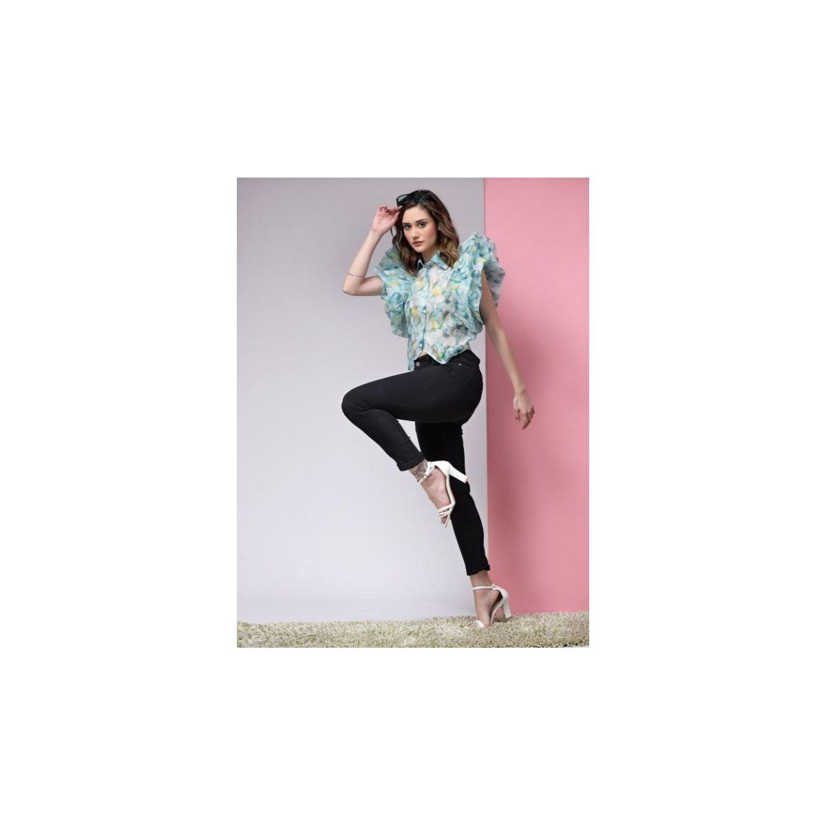 بلوزة قصيرة شفافة بنسيج اورجانزا كَسوالي × ستايلي-women-clothing-shirtsandblouses-shirts-image-5
