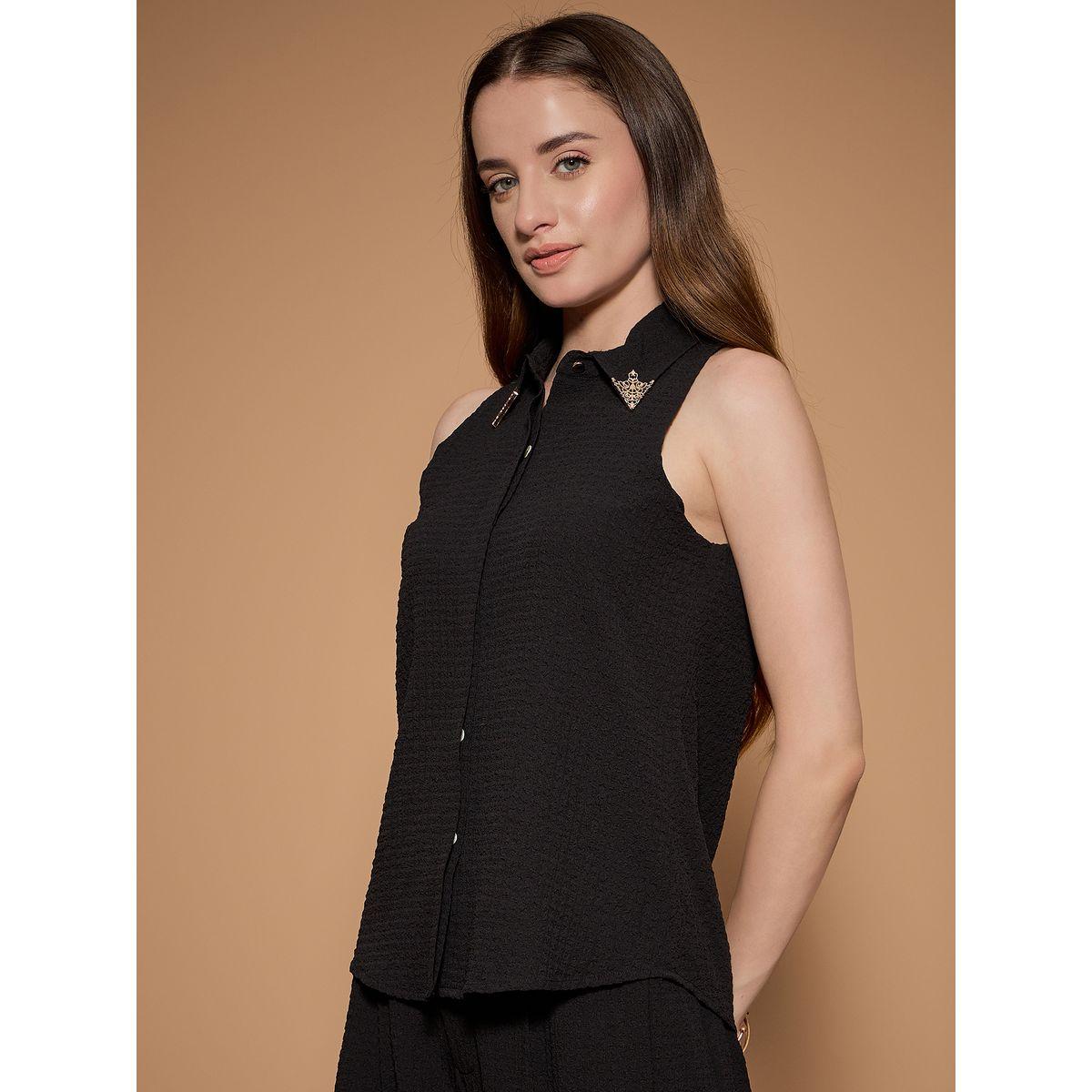 Kassually X Styli  Embellished Collar Textured Shirt-women-clothing-shirtsandblouses-shirts-image-3