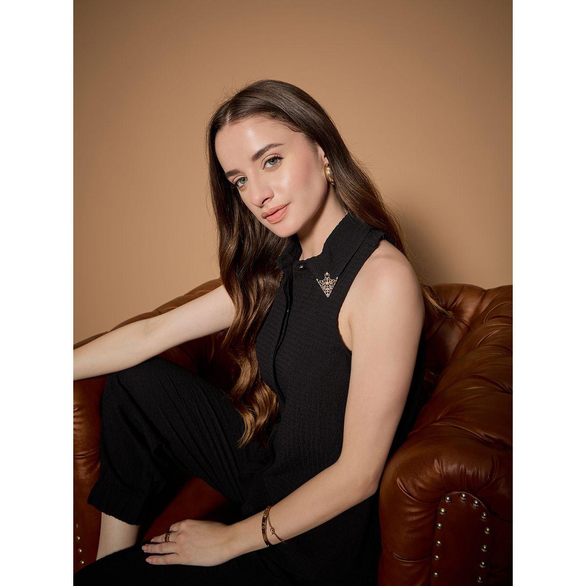Kassually X Styli  Embellished Collar Textured Shirt-women-clothing-shirtsandblouses-shirts-image-4