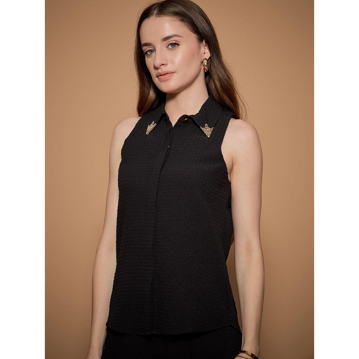 Kassually X Styli  Embellished Collar Textured Shirt-women-clothing-shirtsandblouses-shirts-image-5