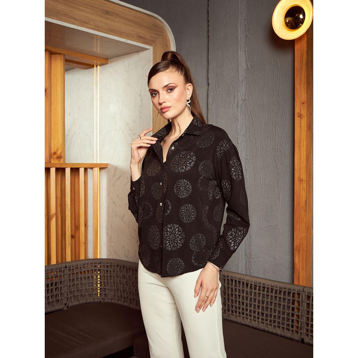 Kassually X Styli  Sparkle Foil Print Regular Fit Shirt-women-clothing-shirtsandblouses-shirts-image-3