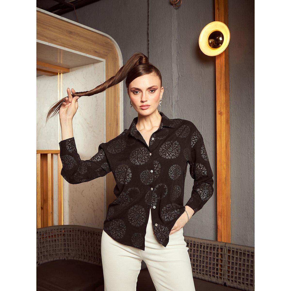 Kassually X Styli  Sparkle Foil Print Regular Fit Shirt-women-clothing-shirtsandblouses-shirts-image-6