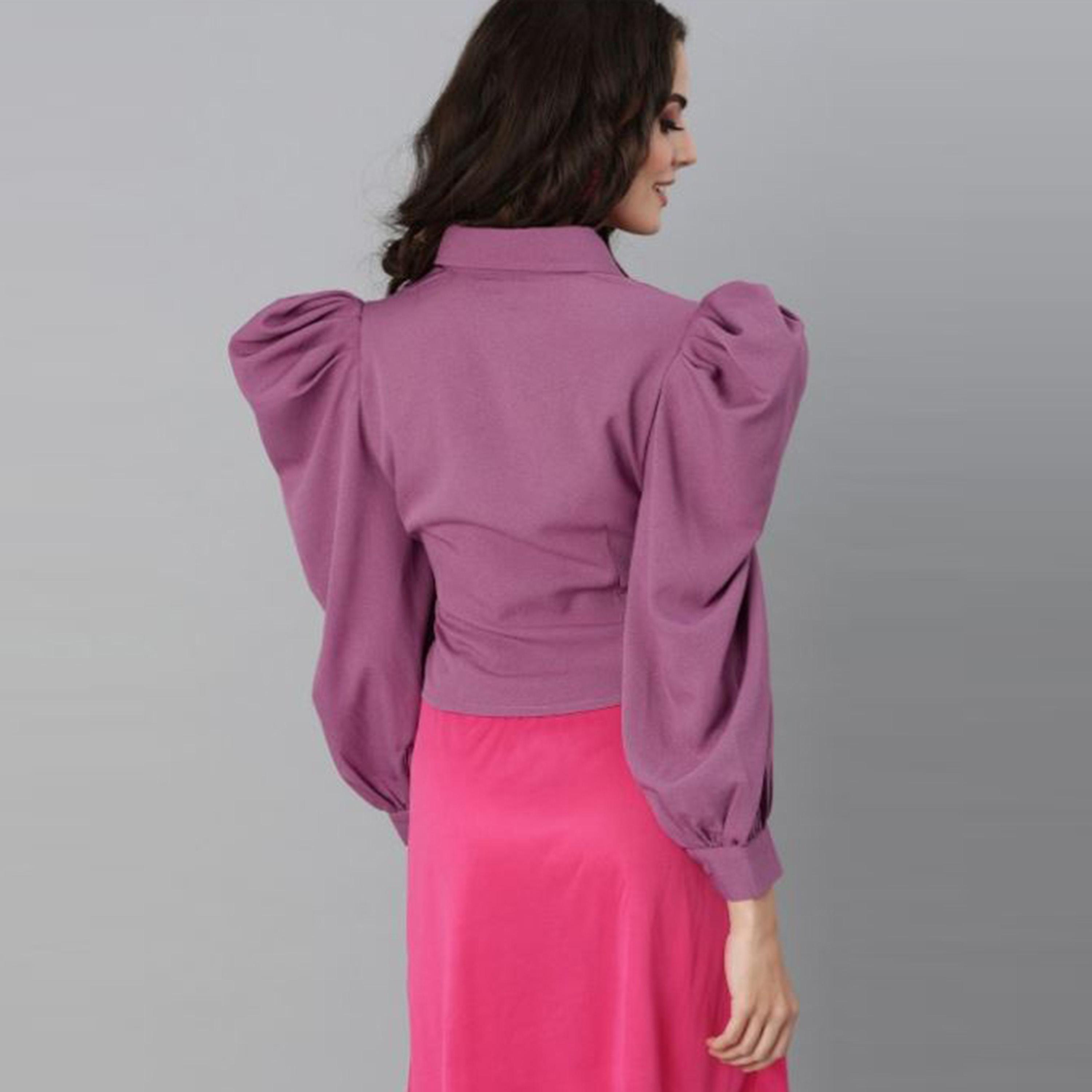كاشوالي × ستايلي - قميص قصير بجزء مطرز مع رباط خصر-women-clothing-shirtsandblouses-shirts-image-5