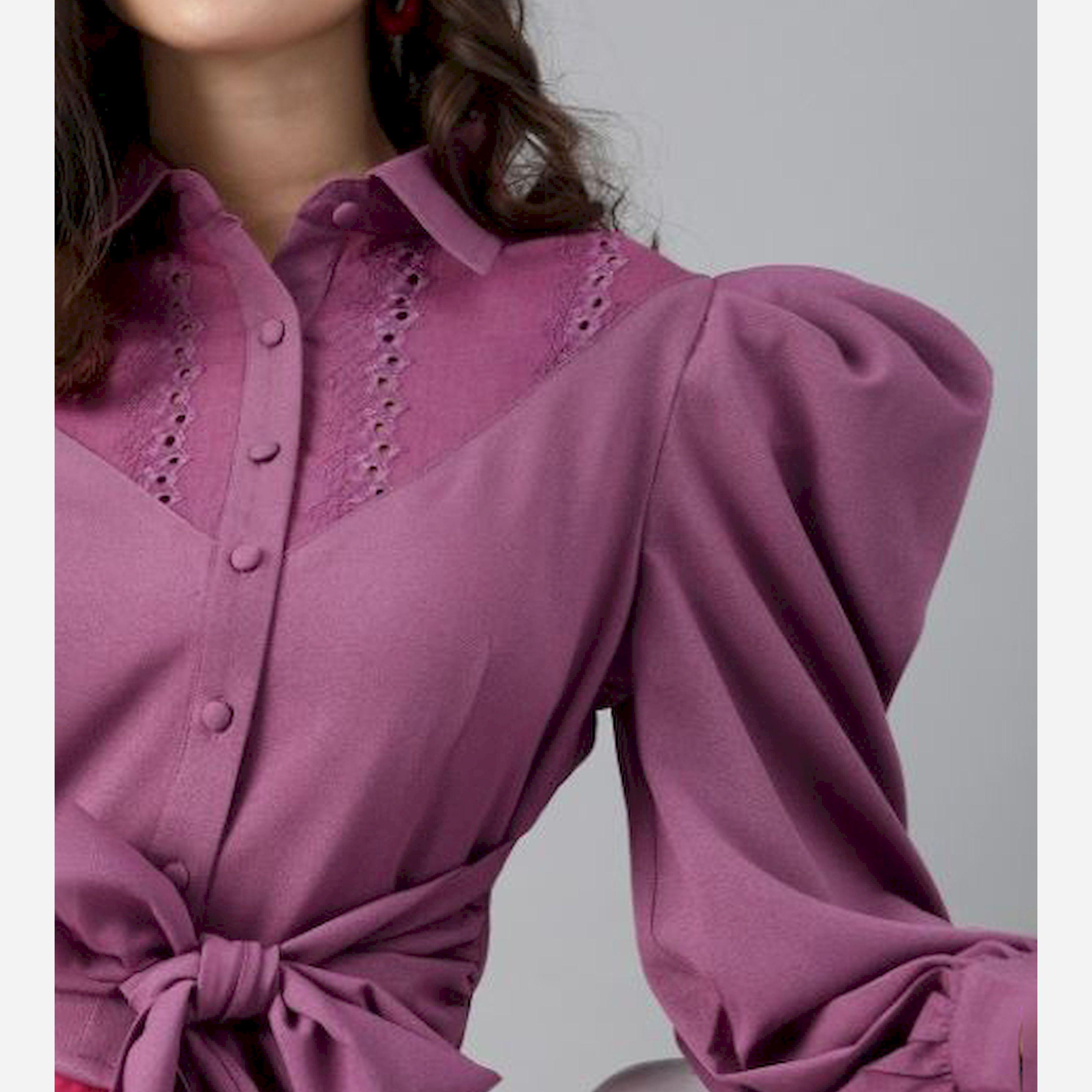كاشوالي × ستايلي - قميص قصير بجزء مطرز مع رباط خصر-women-clothing-shirtsandblouses-shirts-image-6