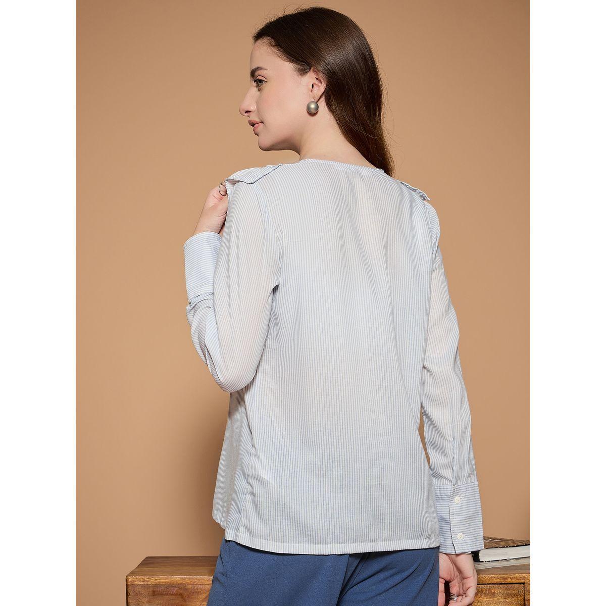 Kassually X Styli  Ruffled Panel Striped Shirt-women-clothing-shirtsandblouses-shirts-image-3