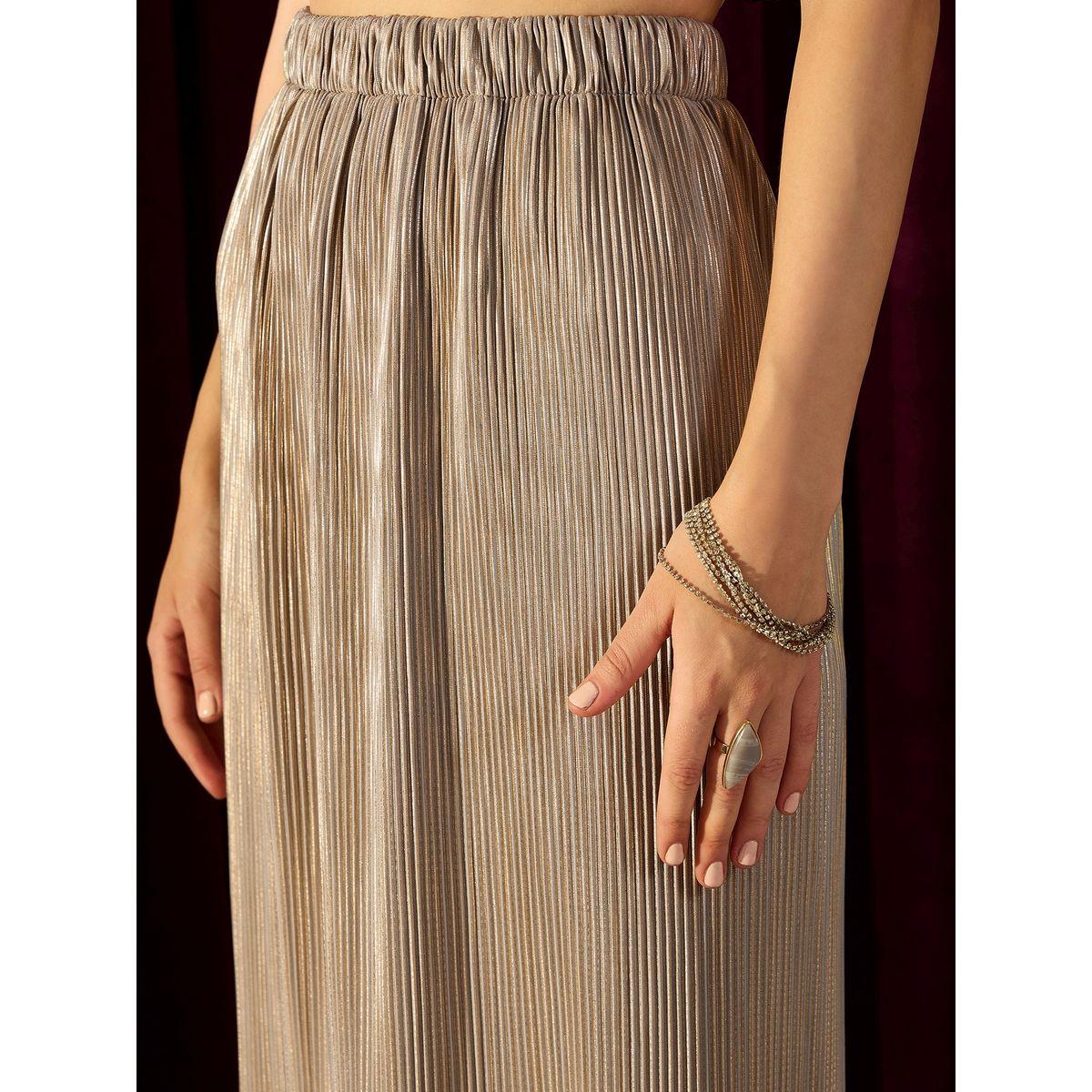 تنورة ميدي بليسيه بخصر عالي وشق جانبي كَسوالي × ستايلي-women-clothing-bottoms-skirts-image-4
