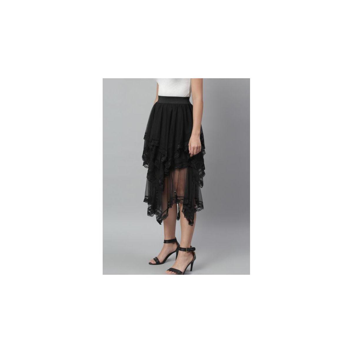 تنورة ميدي بتفاصيل شبكية وطبقات شفافة كَسوالي × ستايلي-women-clothing-bottoms-skirts-image-3