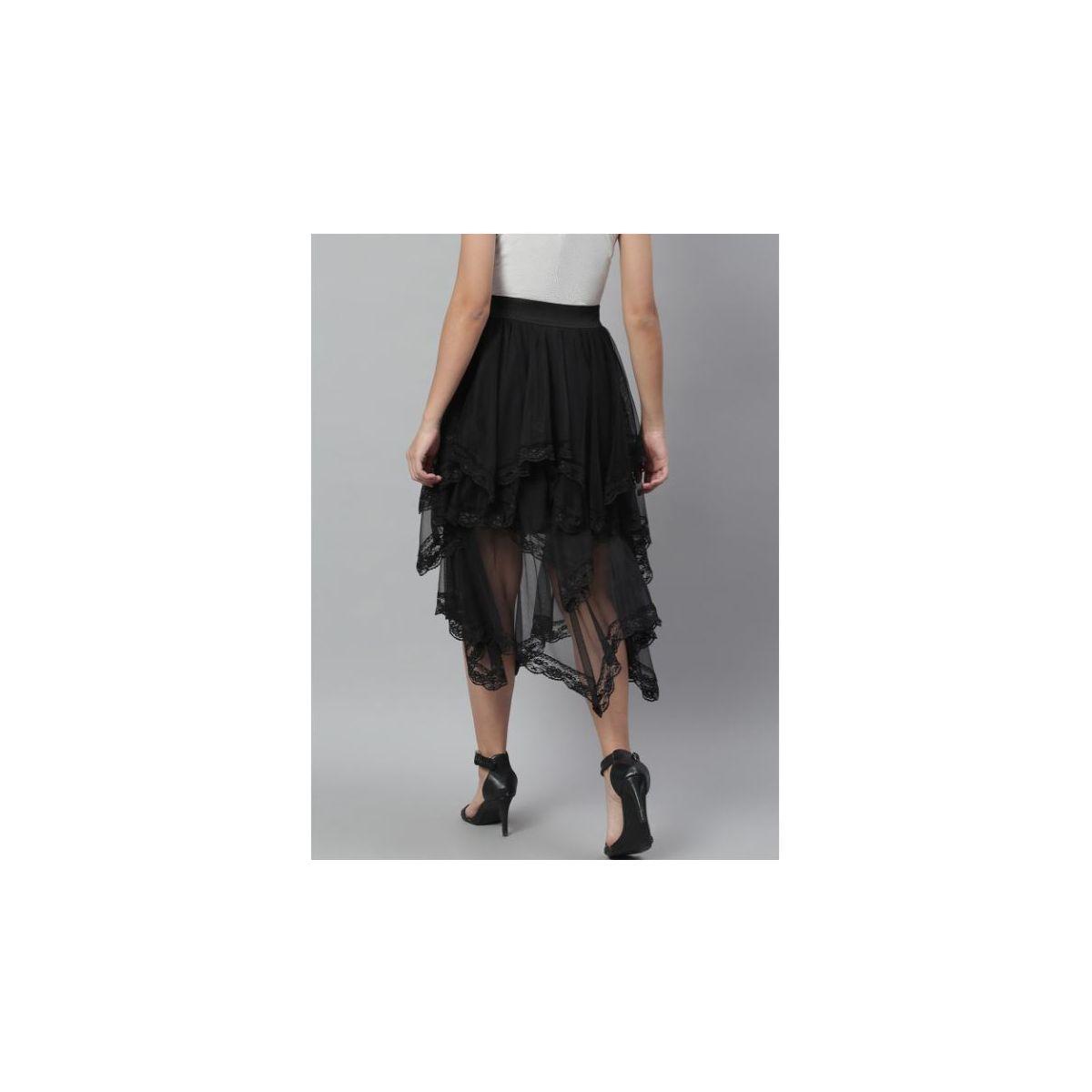 تنورة ميدي بتفاصيل شبكية وطبقات شفافة كَسوالي × ستايلي-women-clothing-bottoms-skirts-image-4