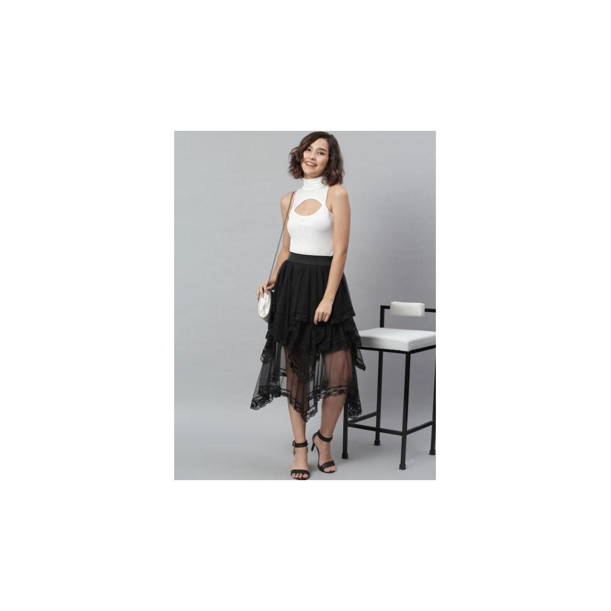 تنورة ميدي بتفاصيل شبكية وطبقات شفافة كَسوالي × ستايلي-women-clothing-bottoms-skirts-image-5