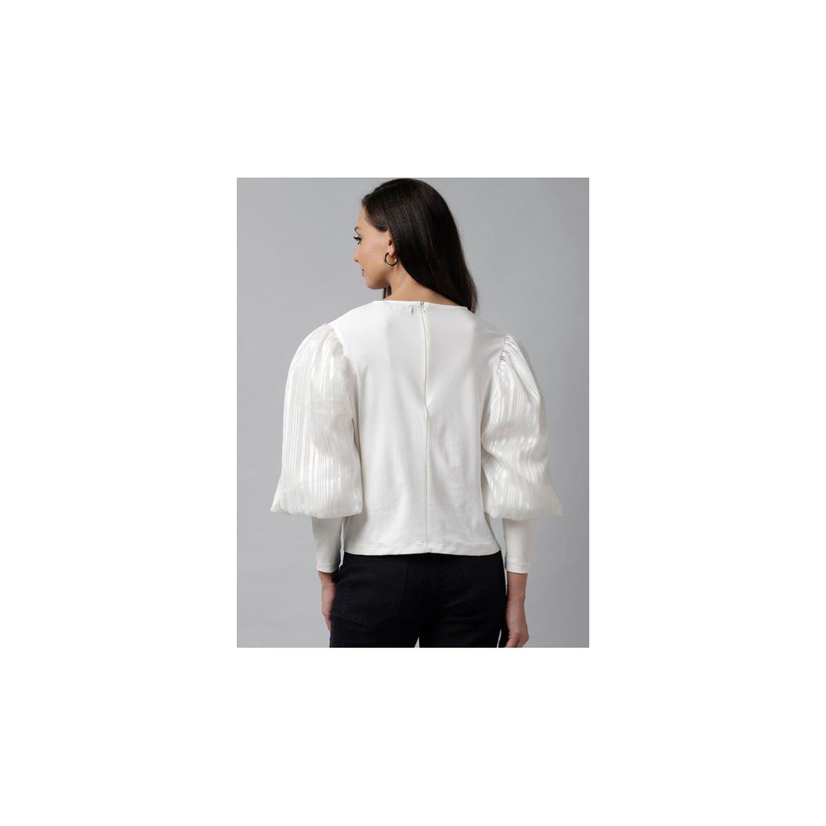 Kassually X Styli  Textured Cuffed Sleeves Casual Top-women-clothing-shirtsandblouses-blouses-image-6