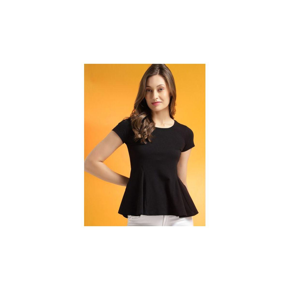 Kassually X Styli  Solid Short Sleeve Regular Fit Top-women-clothing-shirtsandblouses-blouses-image-1