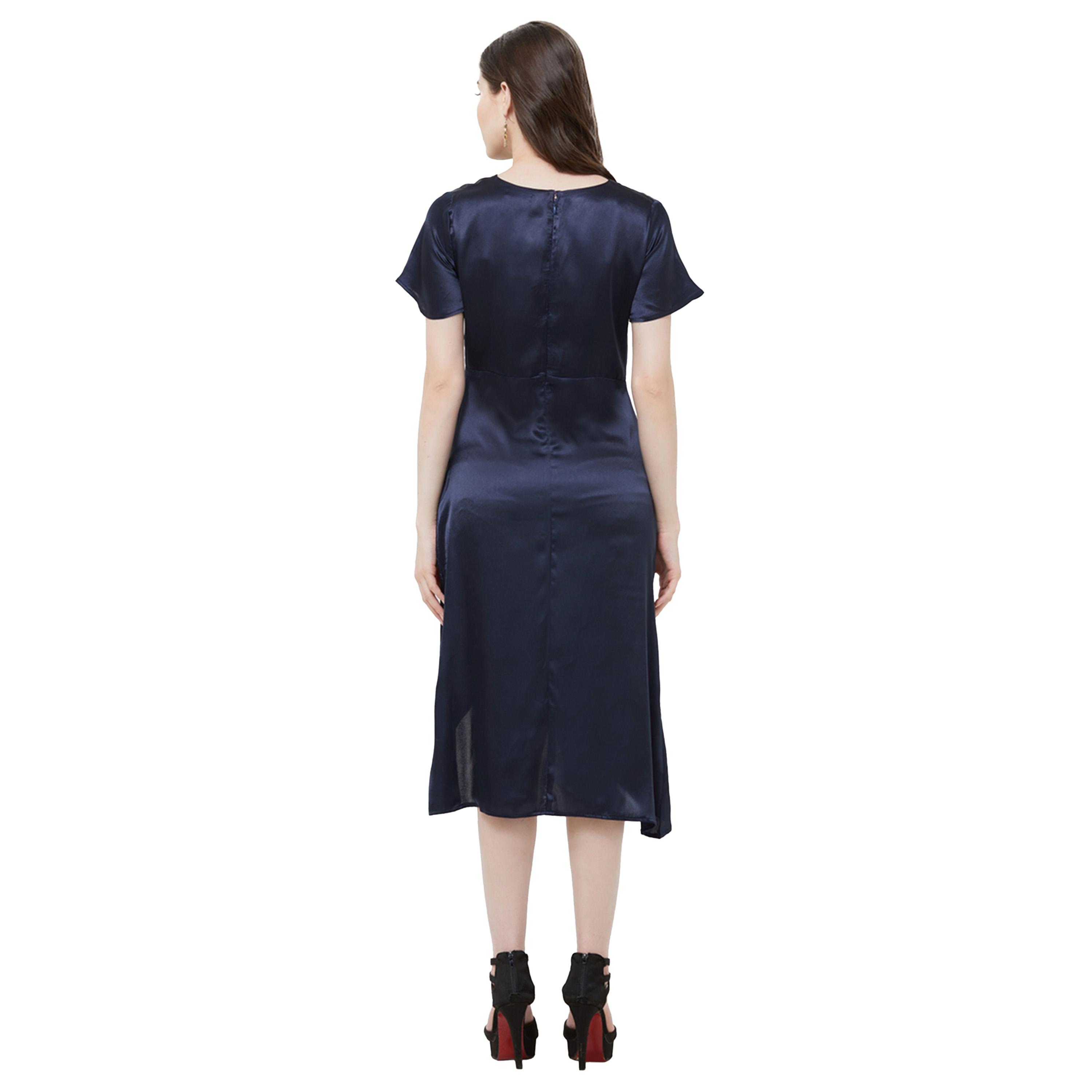 Mish X Styli Wrap Style Mid Length Dress with Pleat Detail-women-clothing-dresses-image-5