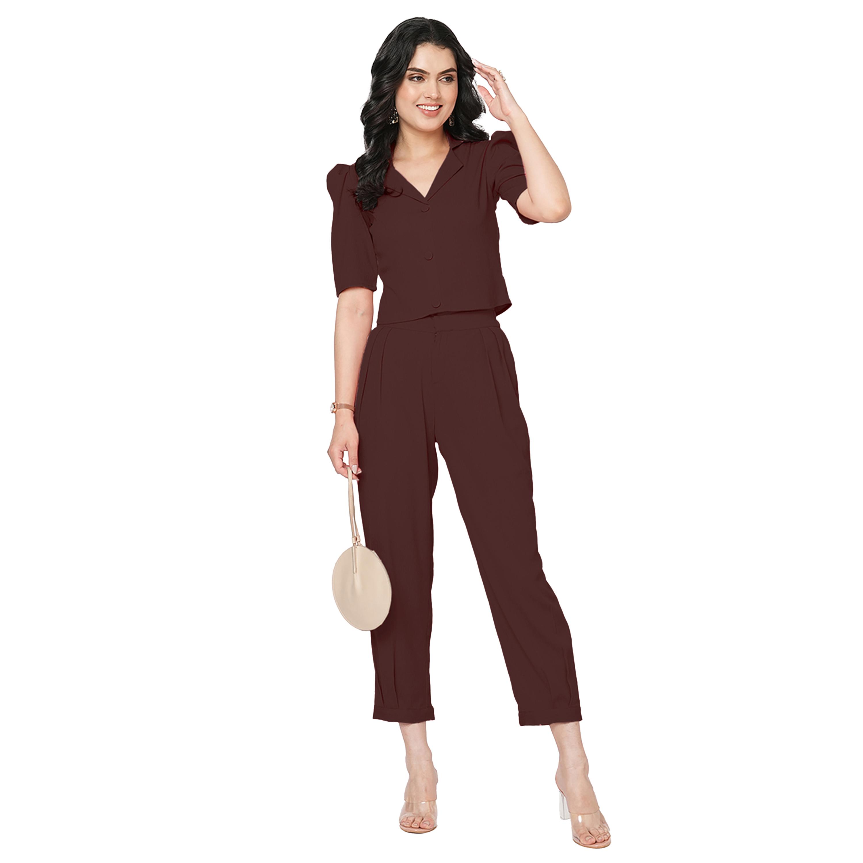 Mish X Styli Co Ord -set with blazer style top and straight fit trouser-women-clothing-coordsets-image-1