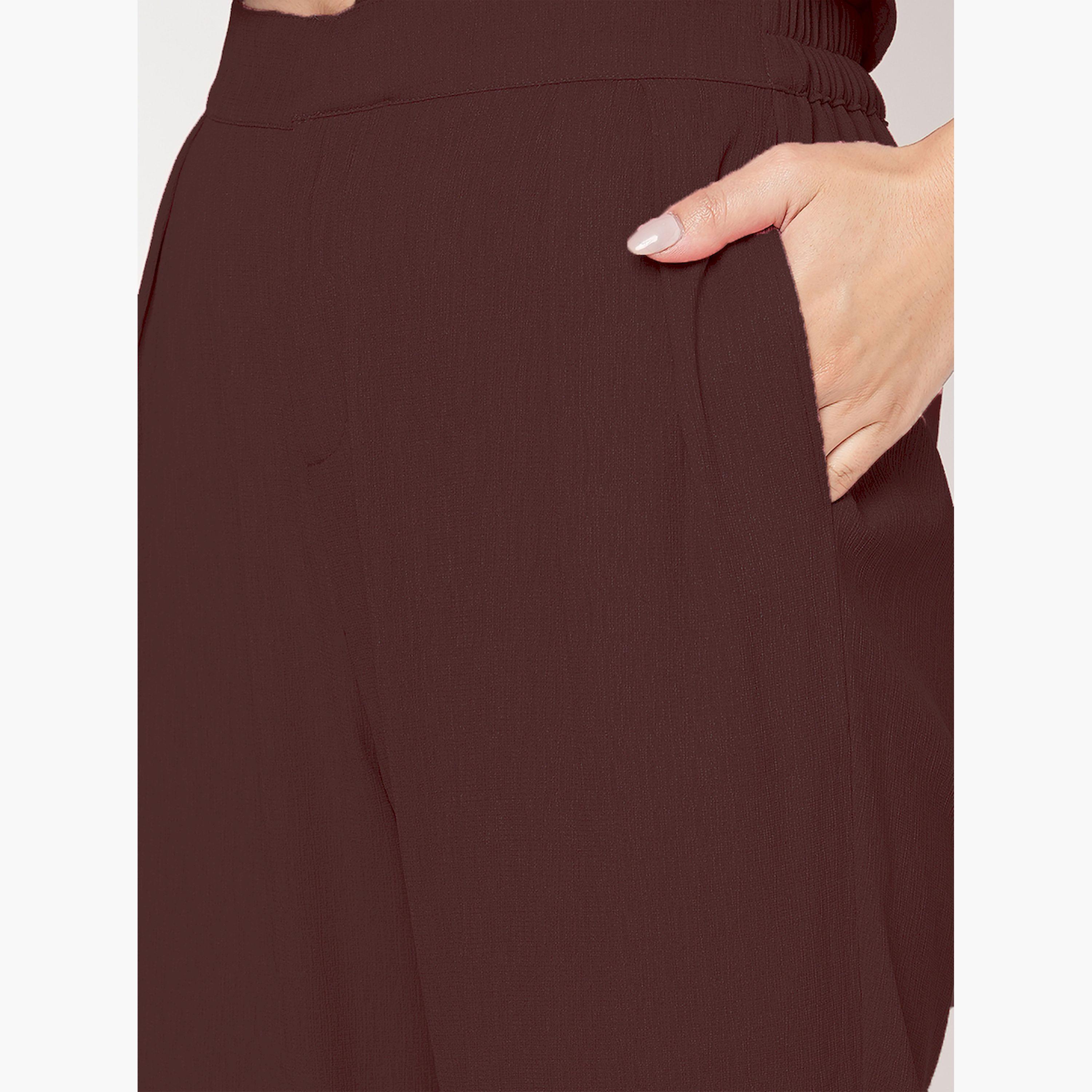 ميش × ستايلي - طقم بلوزة على شكل بليزر مع بنطال بقصة مستقيمة-women-clothing-coordsets-image-3
