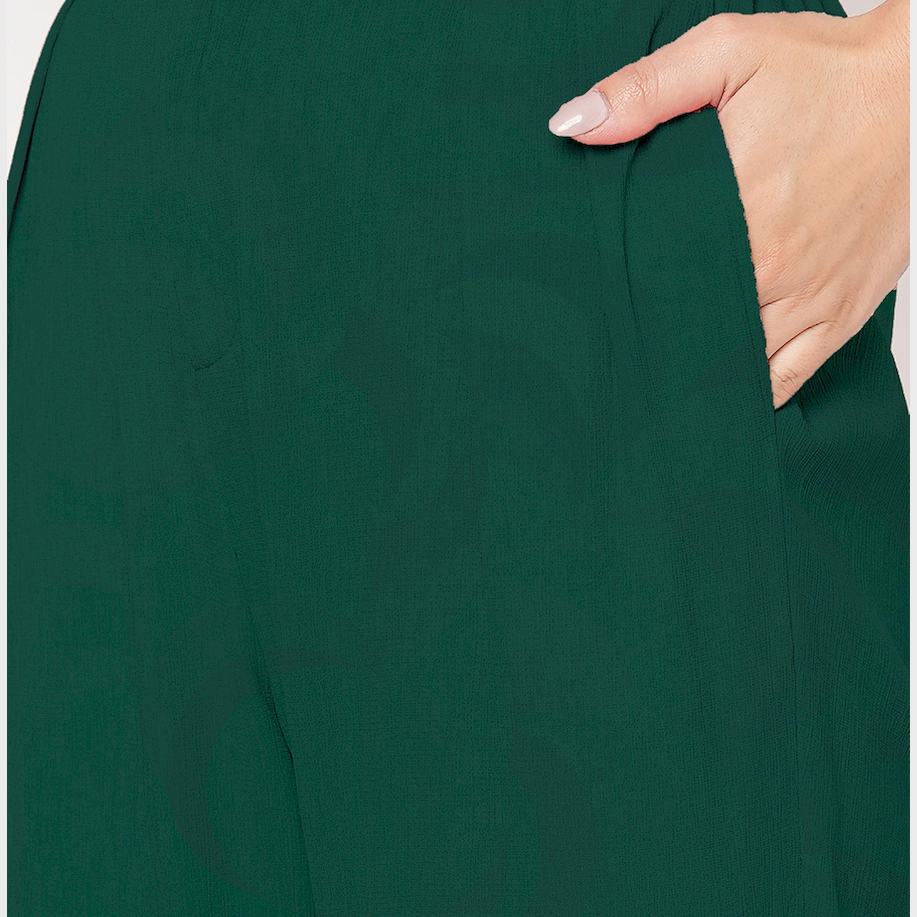 ميش × ستايلي - طقم باللون الأخضر مكون من بلوزة بتصميم بليزر وبنطلون بقصّة مستقيمة-women-clothing-coordsets-image-3