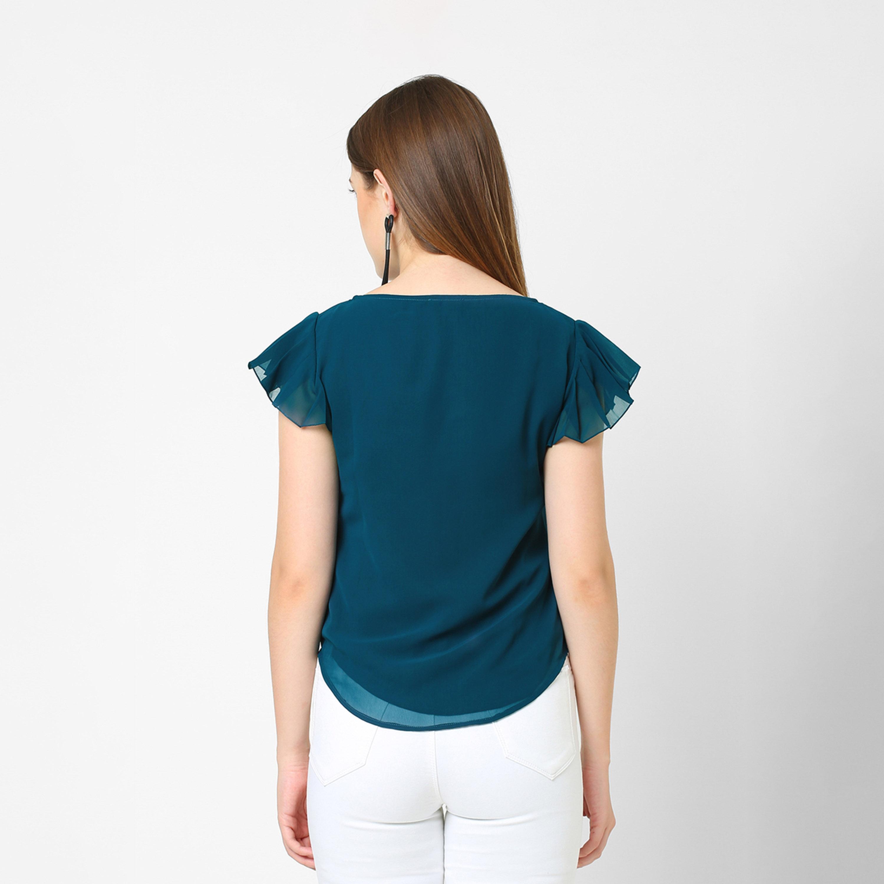 Mish X Styli Regular Fit Frill Sleeve Round Neck Top-women-clothing-shirtsandblouses-blouses-image-5