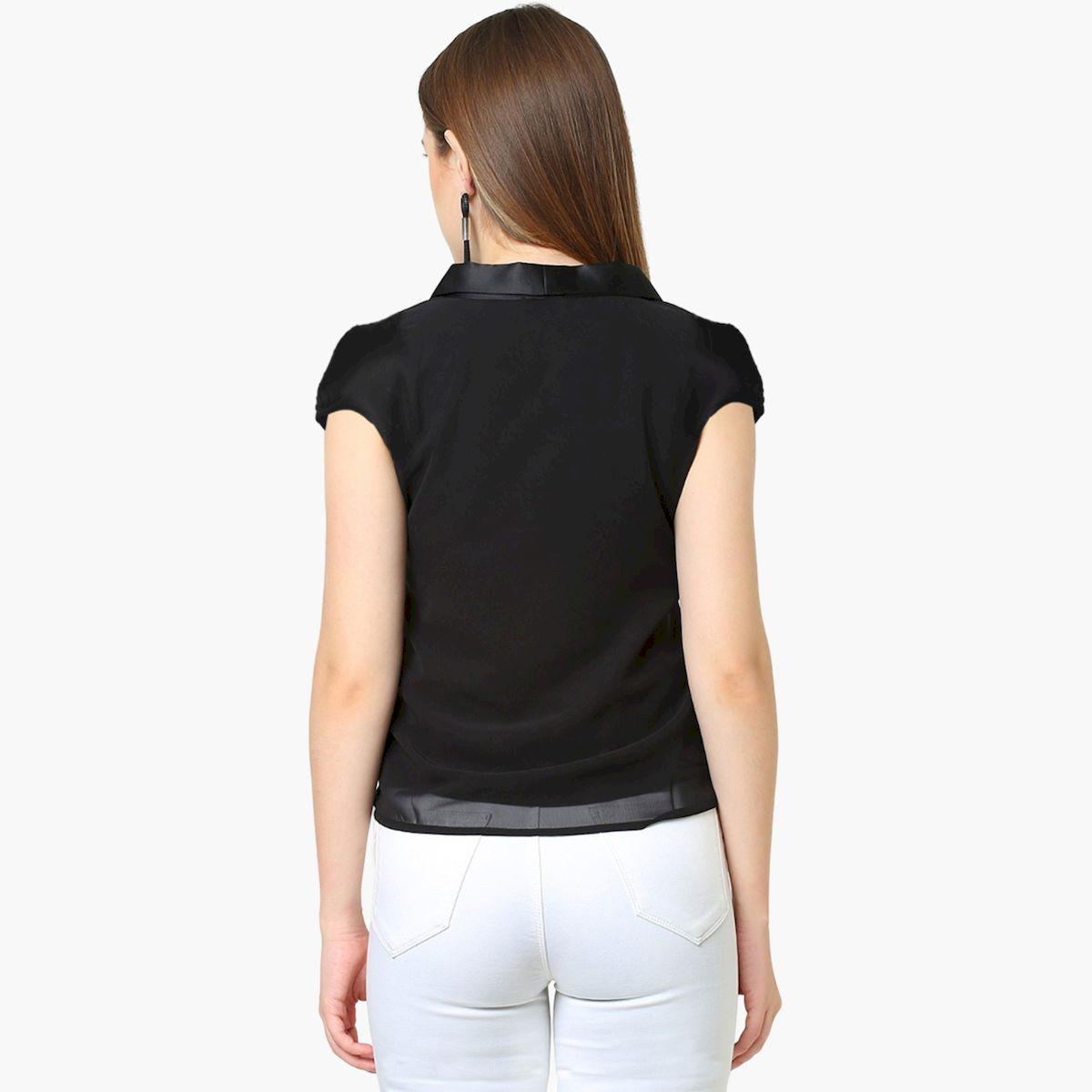 ميش × ستايلي - بلوزة سادة بدون أكمام مع تفاصيل ربطة من الساتان-women-clothing-shirtsandblouses-blouses-image-4