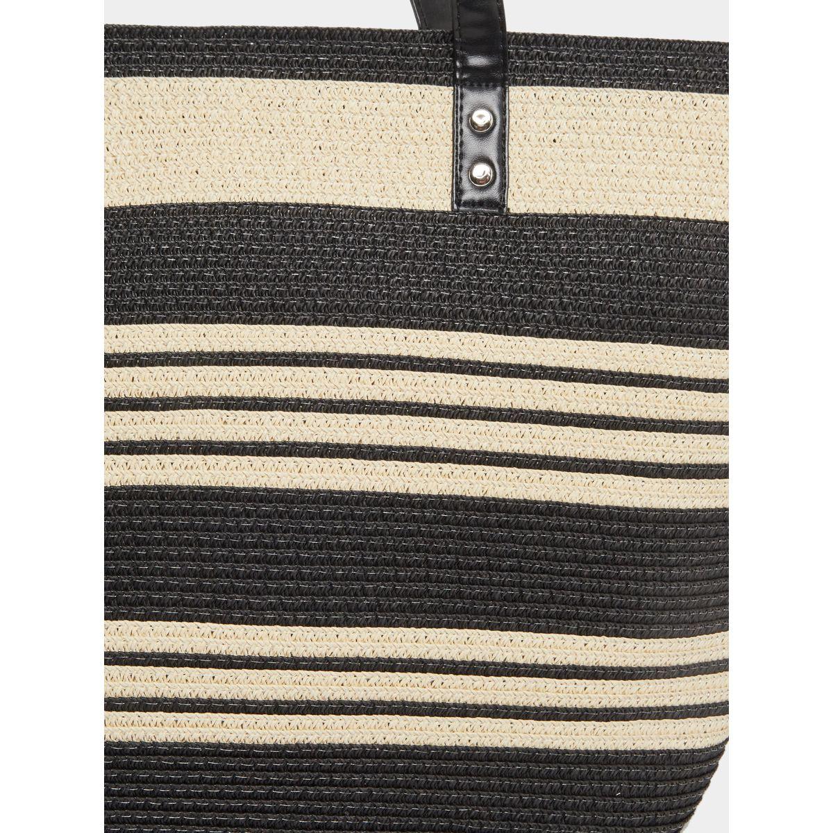 Styli Striped Straw Shoulder Bag with Dual Handle-women-bagsandwallets-handbags-image-3