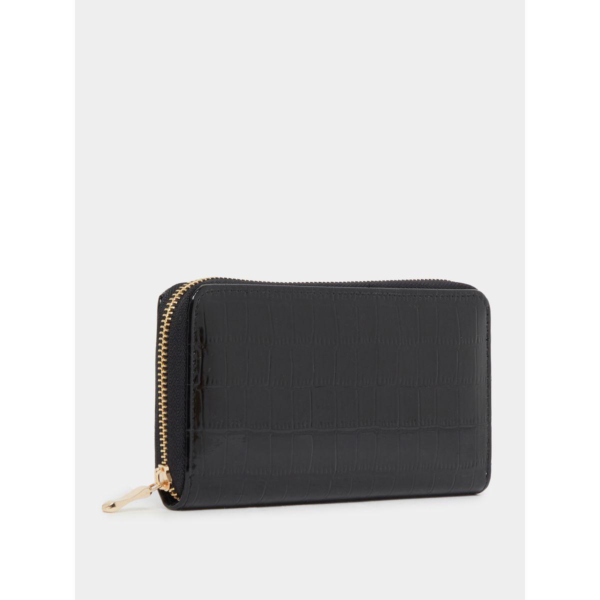 Styli Croc-Textured Zip-Around Wallet-women-bagsandwallets-wallets-image-1