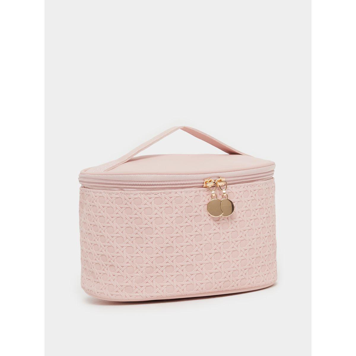 Styli Ratan Weave Design Washbag with Zip-Around  Closure-women-bagsandwallets-handbags-image-1