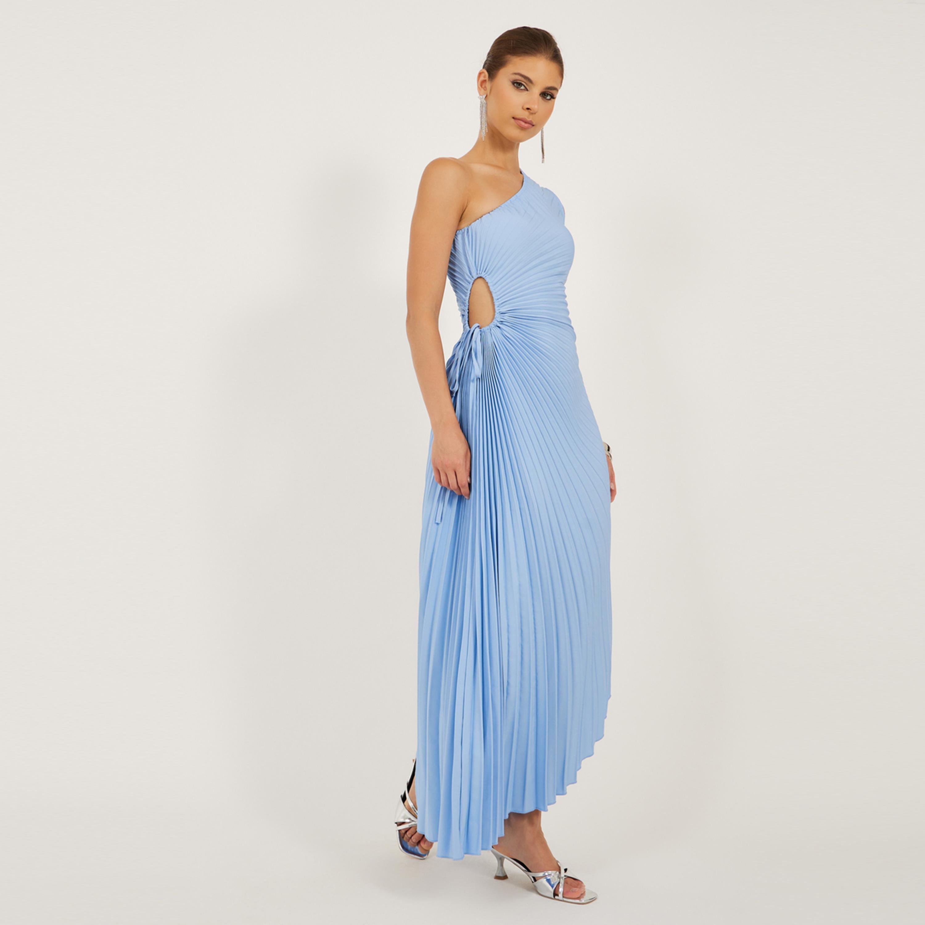 ستايلي - فستان متوسط الطول بكتف واحد-women-clothing-dresses-image-2