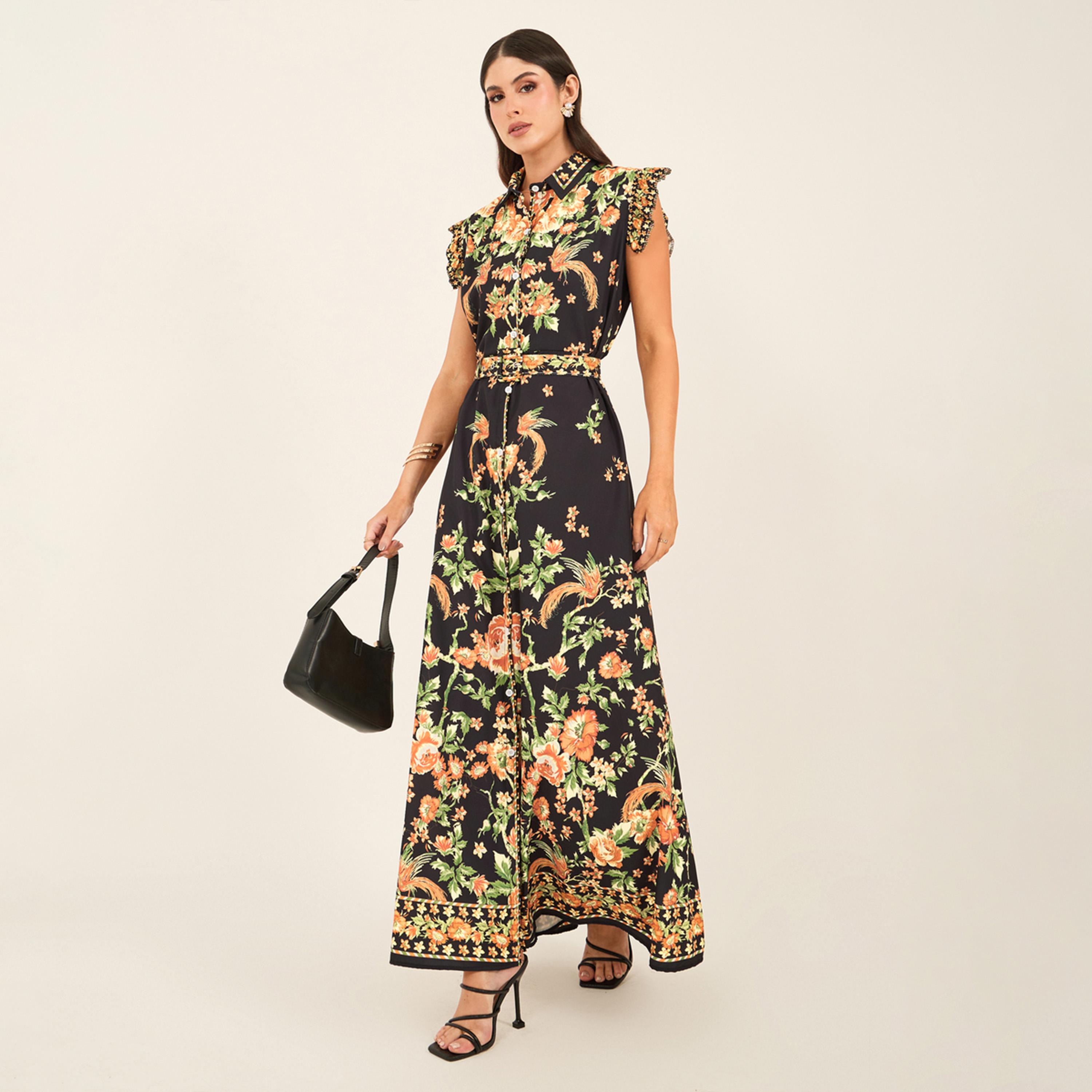 Styli Floral Print Sleeveless Shirt Maxi Dress-women-clothing-dresses-image-1