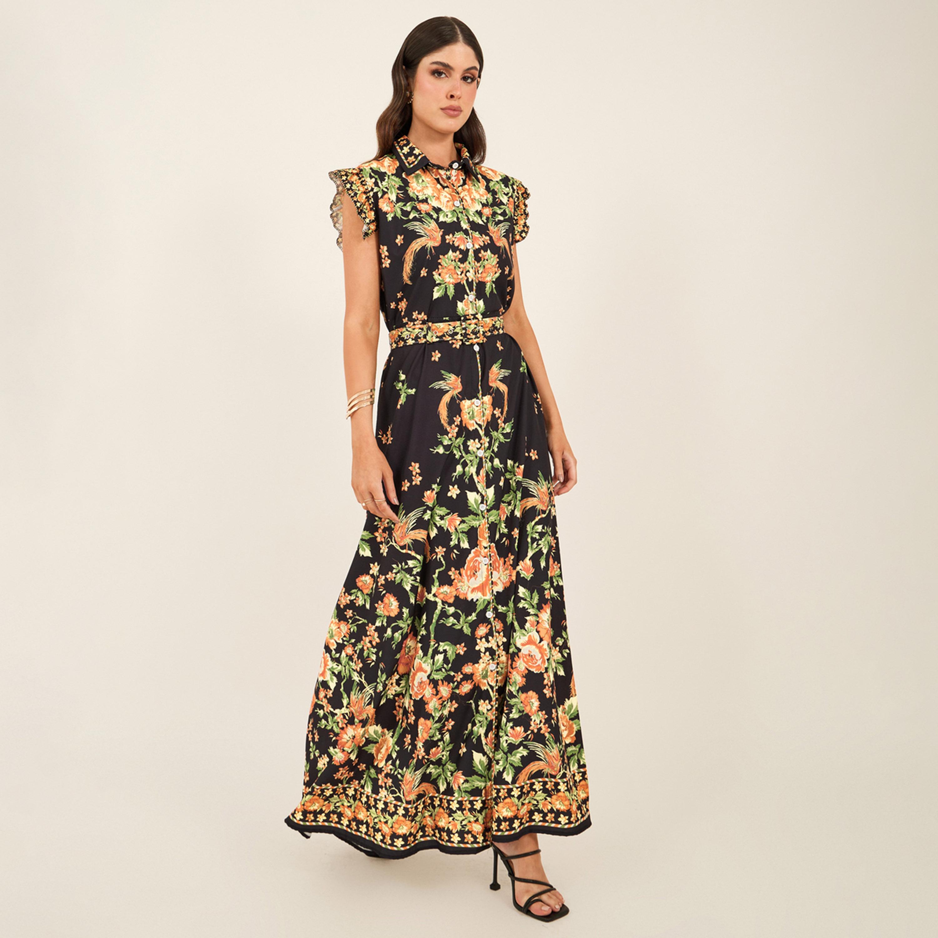 Styli Floral Print Sleeveless Shirt Maxi Dress-women-clothing-dresses-image-2