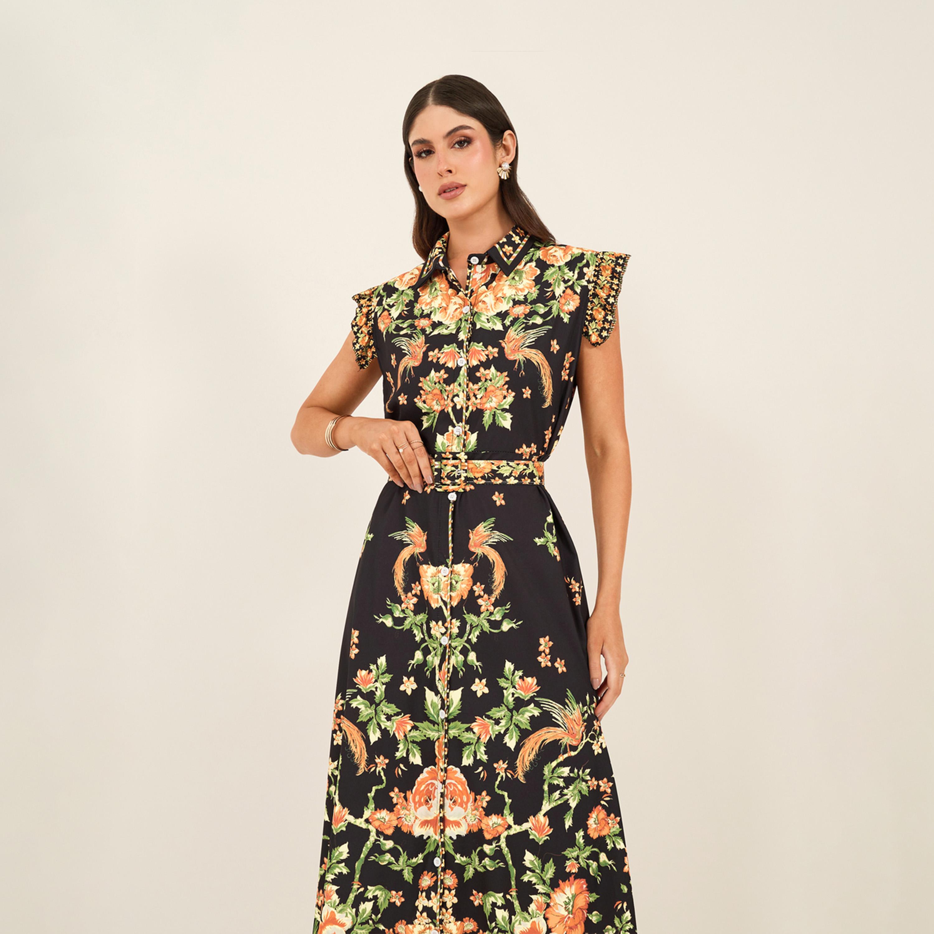 Styli Floral Print Sleeveless Shirt Maxi Dress-women-clothing-dresses-image-3