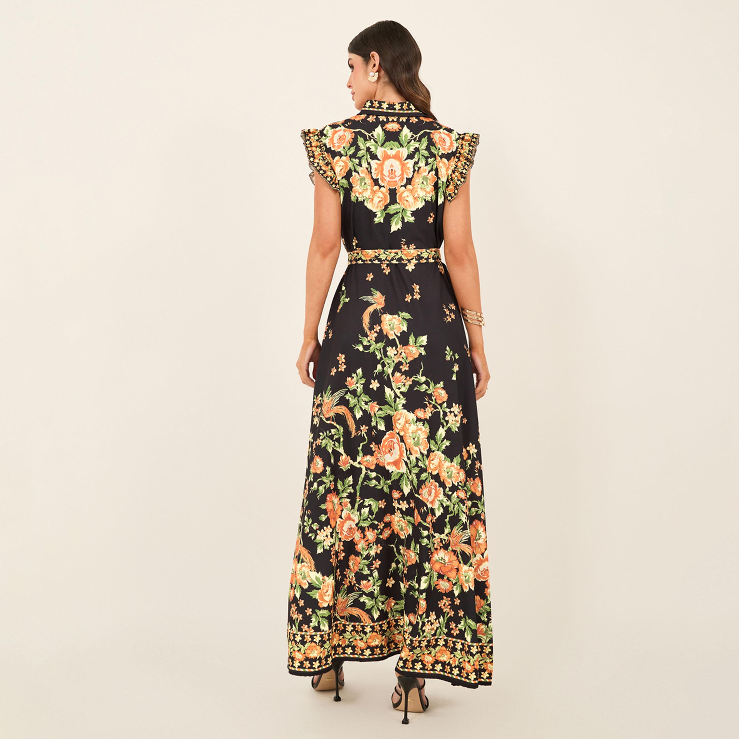 ستايلي-  فستان ماكسي بطبعة زهور بدون أكمام-women-clothing-dresses-image-6