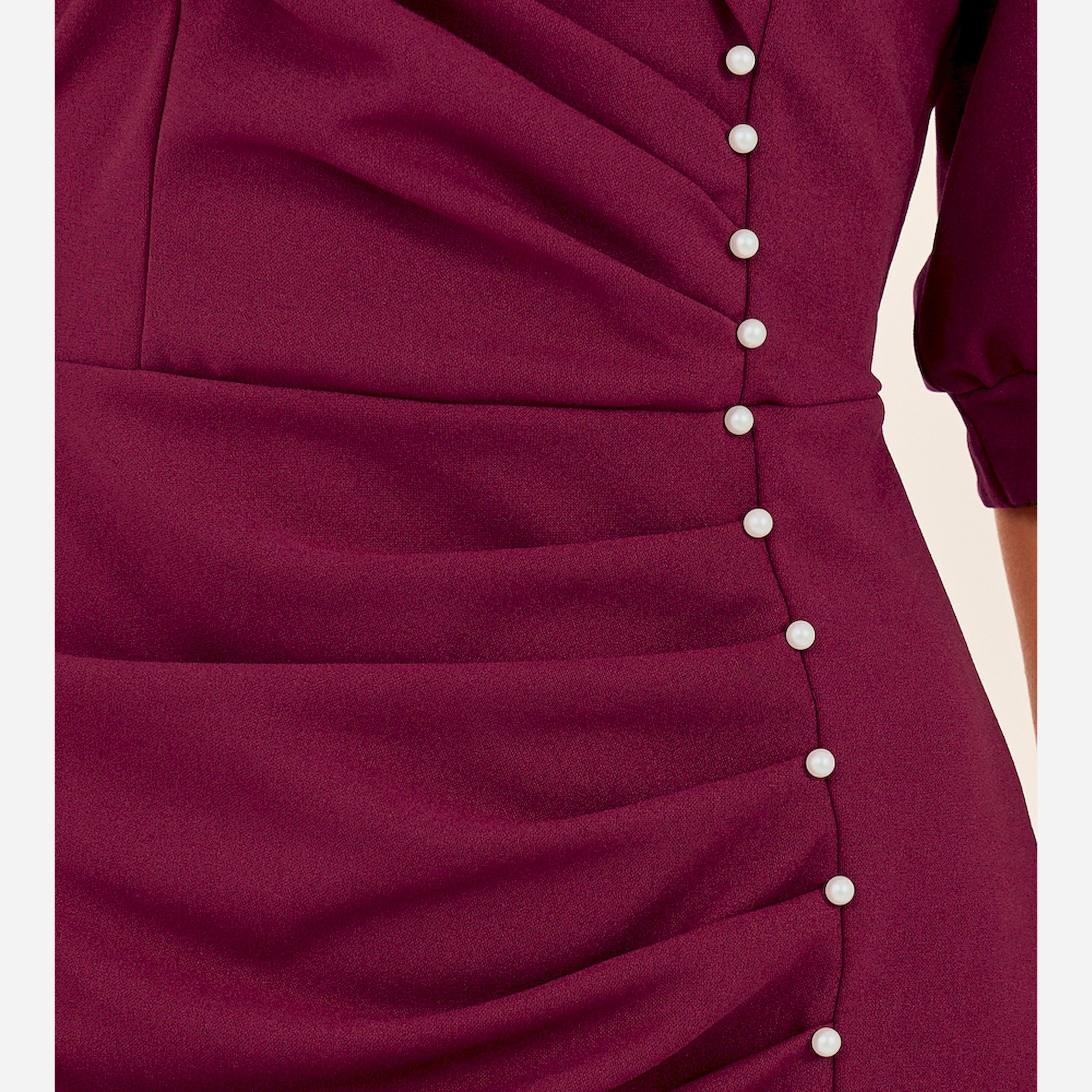 ستايلي - فستان أنيق بأكمام منفوخة وطول الركبة-women-clothing-dresses-image-4