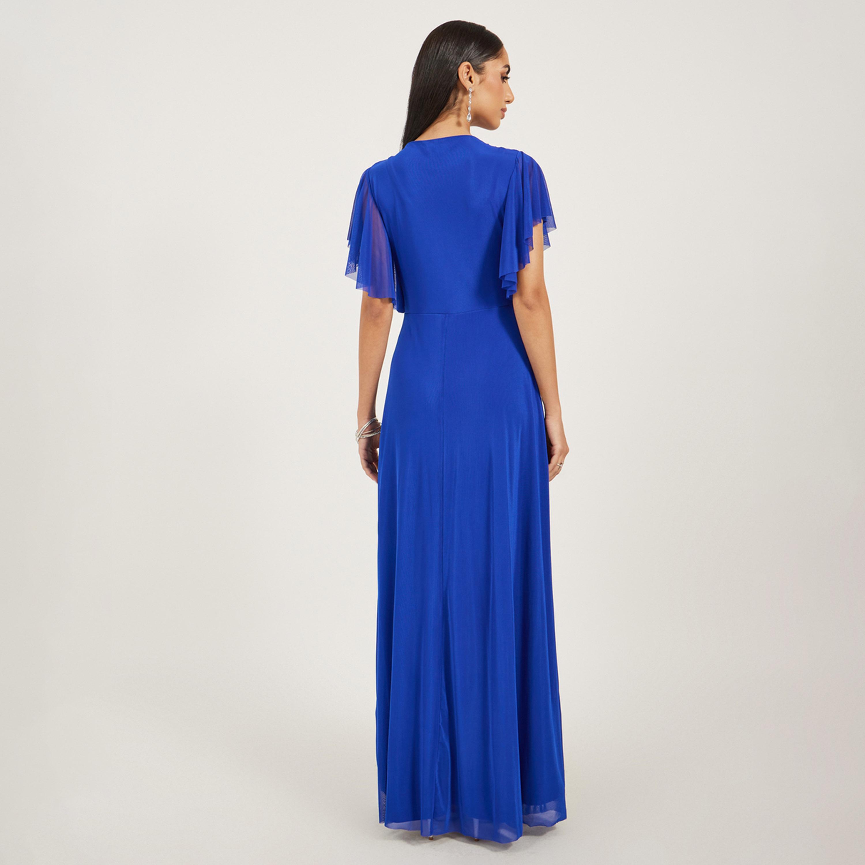 ستايلي - فستان ماكسي مزين بأكمام واسعة وقصة A-women-clothing-dresses-image-5