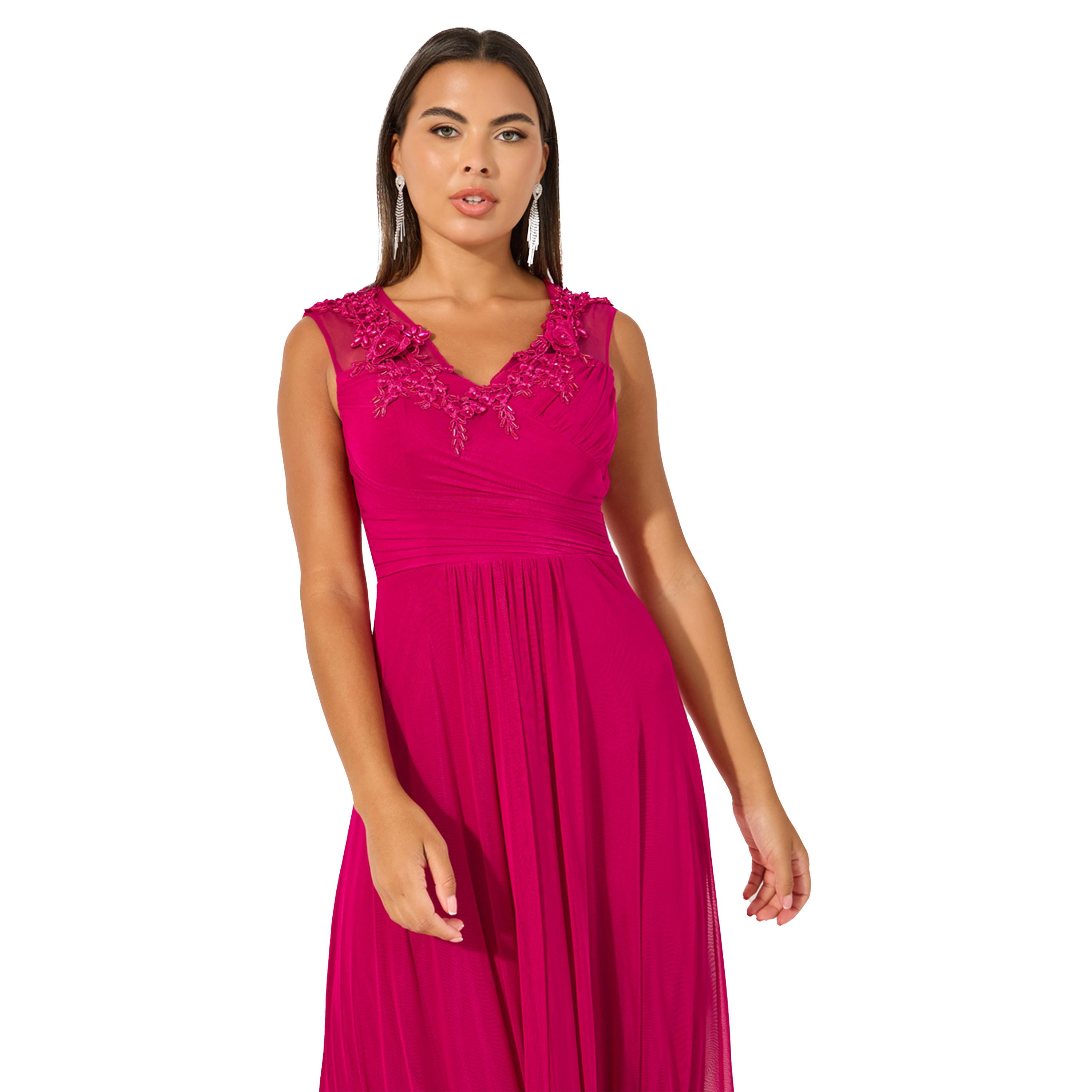 ستايلي - فستان ماكسي بدون أكمام بقصة A مع تفاصيل دانتيل-women-clothing-dresses-image-3