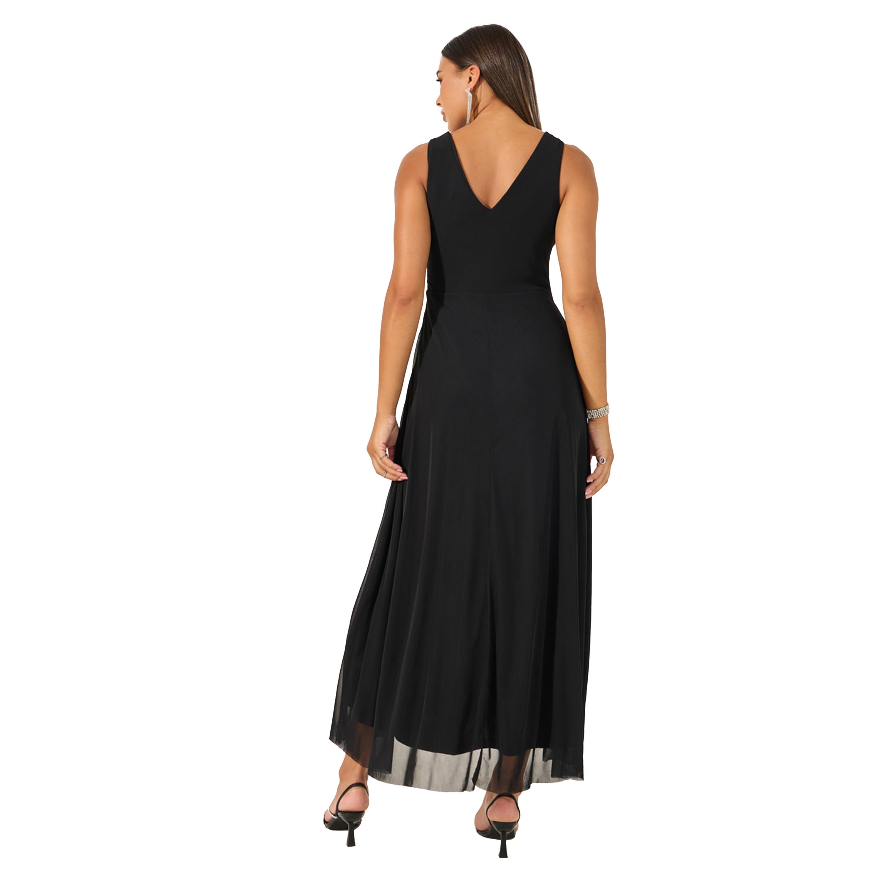 ستايلي - فستان ماكسي مزين بدون أكمام بقصة A-women-clothing-dresses-image-5