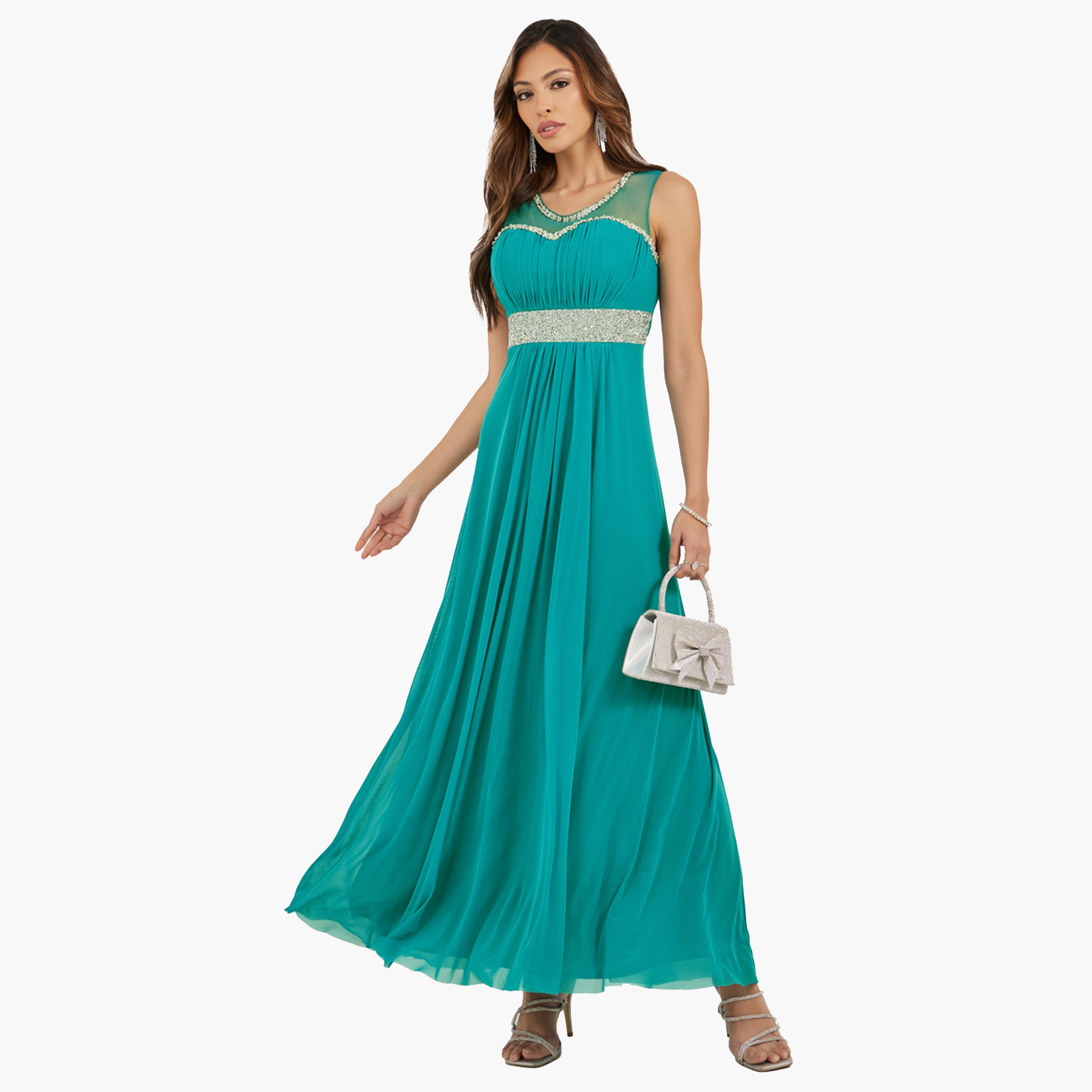 Styli Embellished Sleeveless A-Line Maxi Dress-women-clothing-dresses-image-1