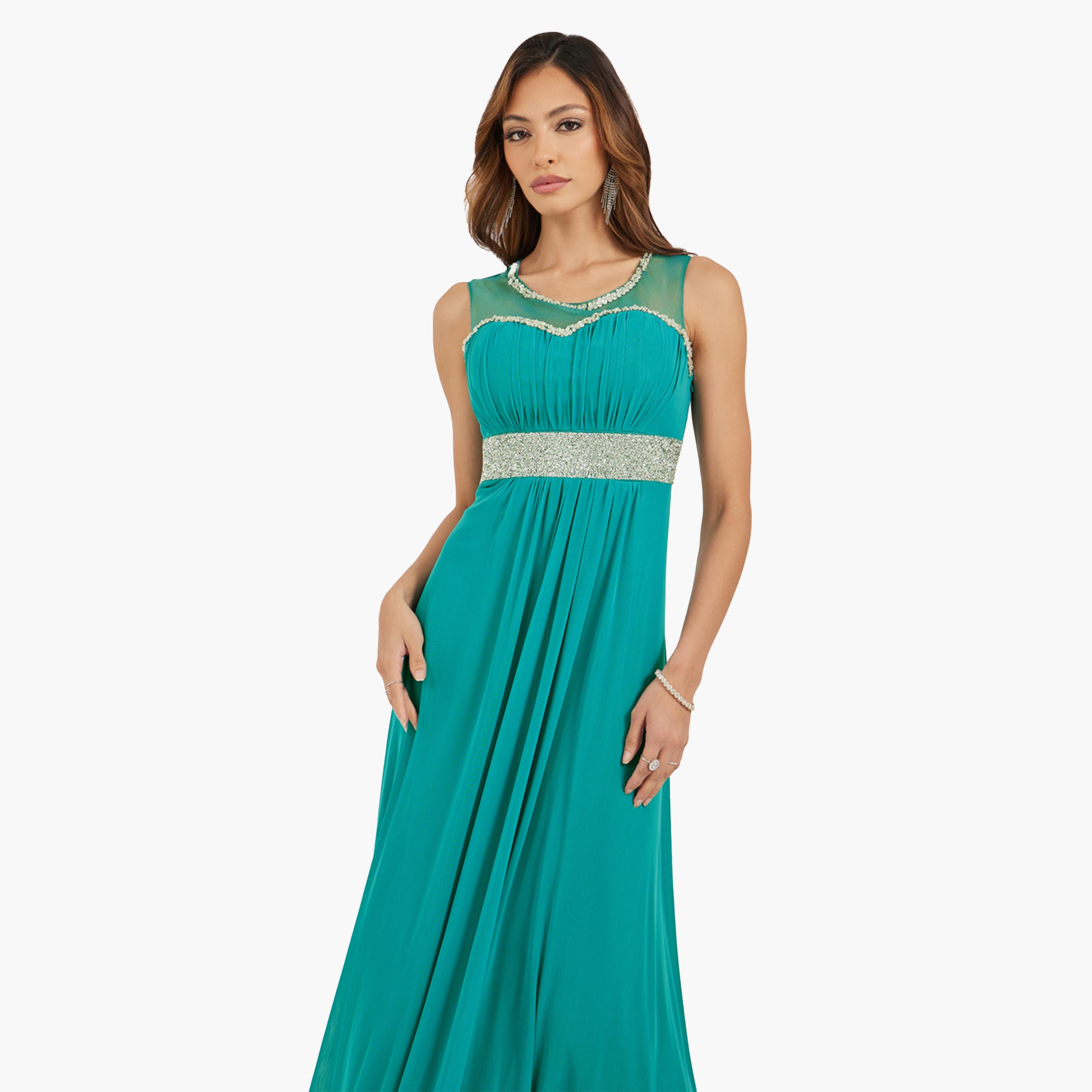 Styli Embellished Sleeveless A-Line Maxi Dress-women-clothing-dresses-image-3