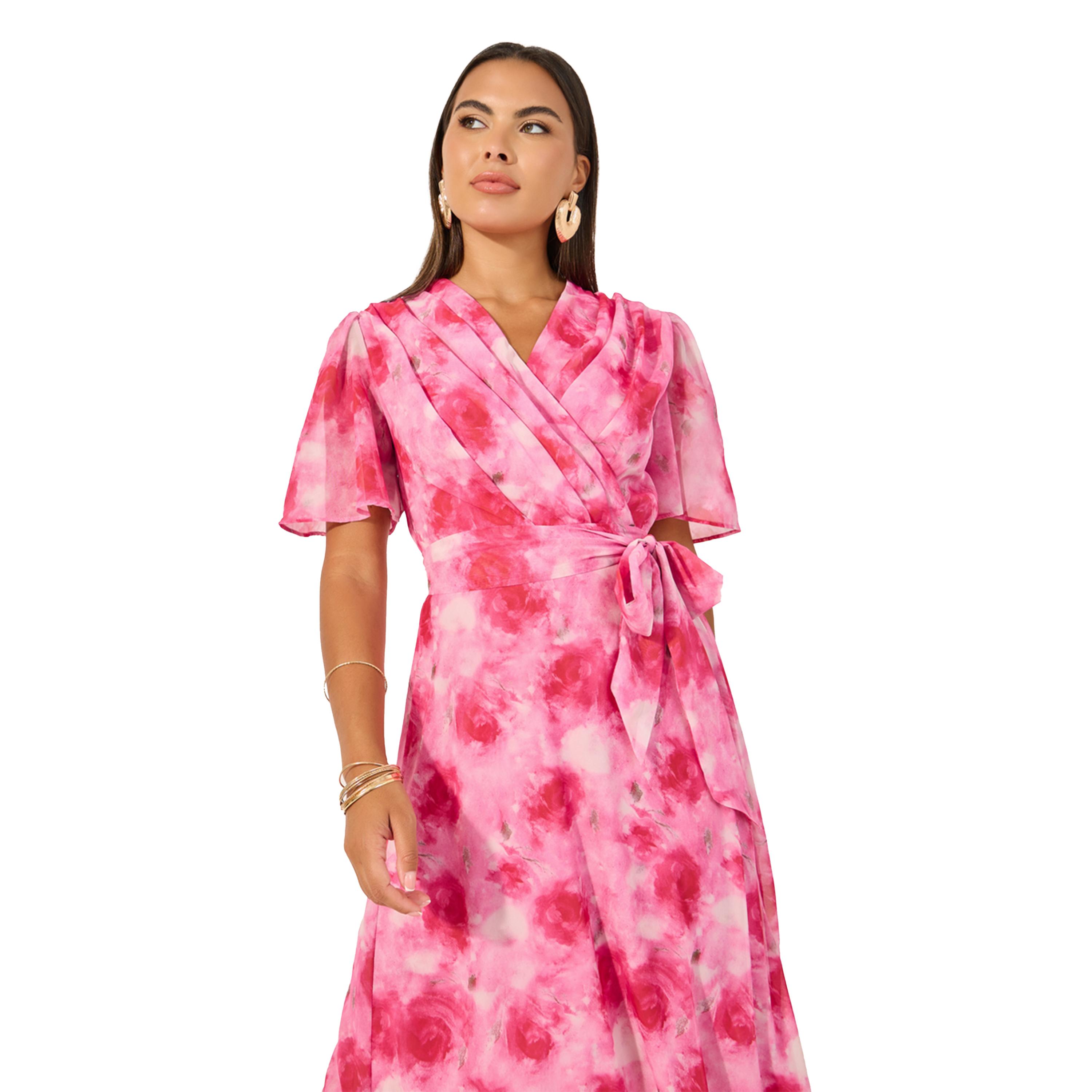 Styli Floral Print Flared Sleeves Wrap Midi Dress-women-clothing-dresses-image-3
