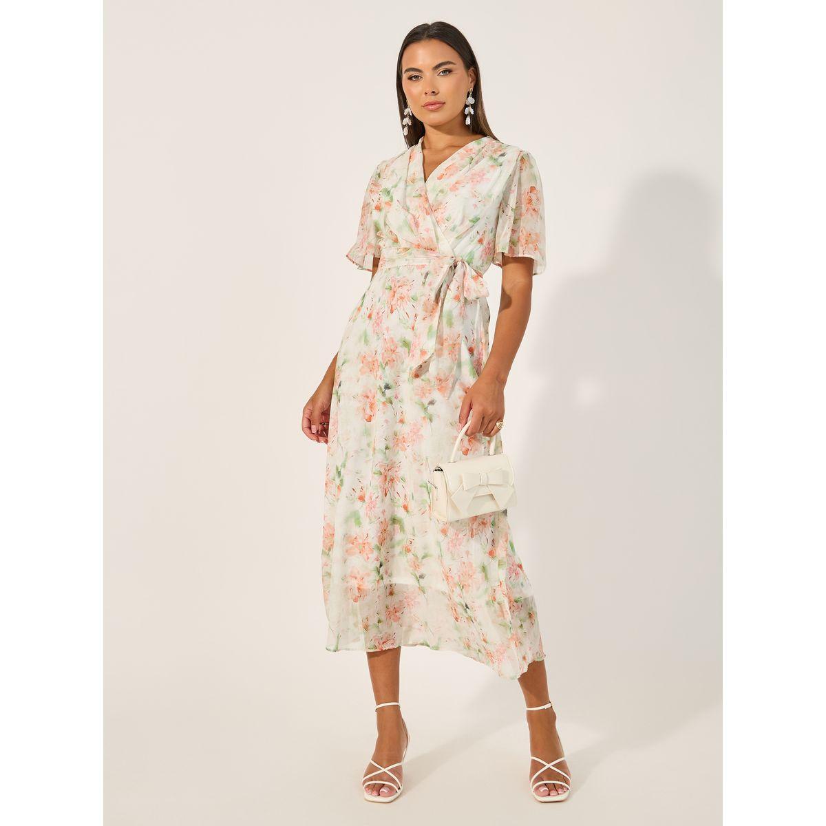 Styli Floral Print Half Sleeves Midi Dress-women-clothing-dresses-image-1
