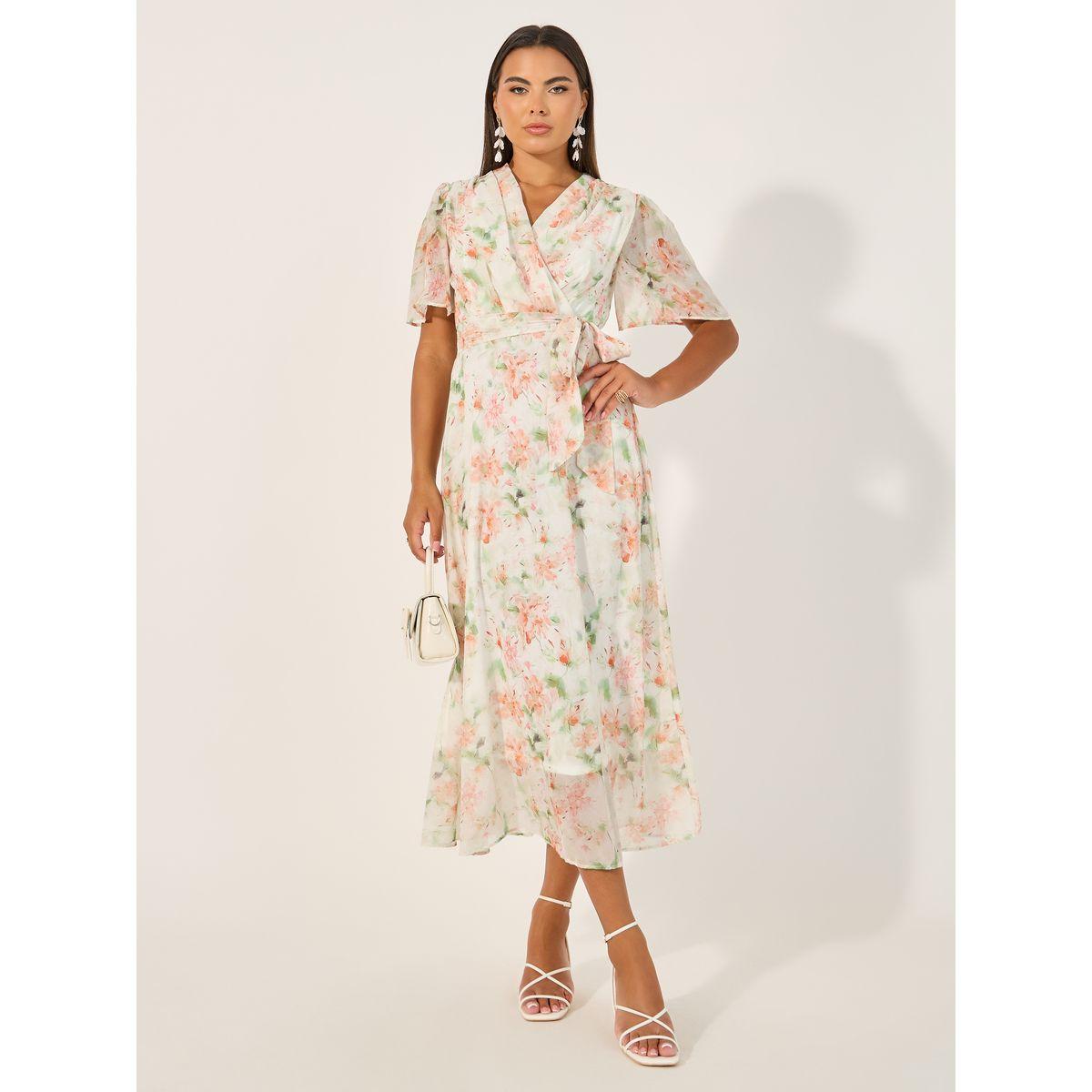 Styli Floral Print Half Sleeves Midi Dress-women-clothing-dresses-image-2