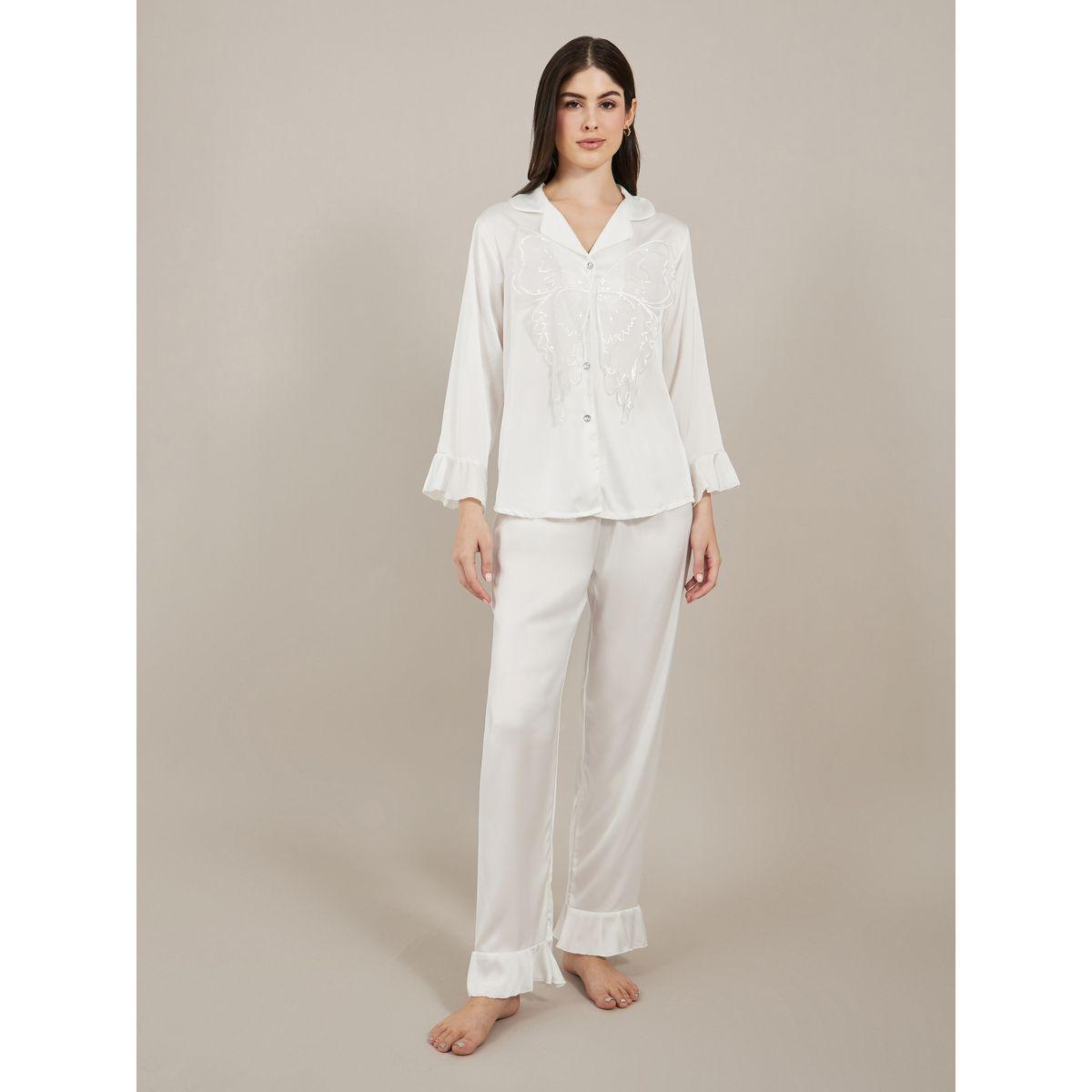 طقم بيجاما من بنطال وبلوزة بأكمام طويلة-women-clothing-nightwear-pyjamas-longsets-image-1