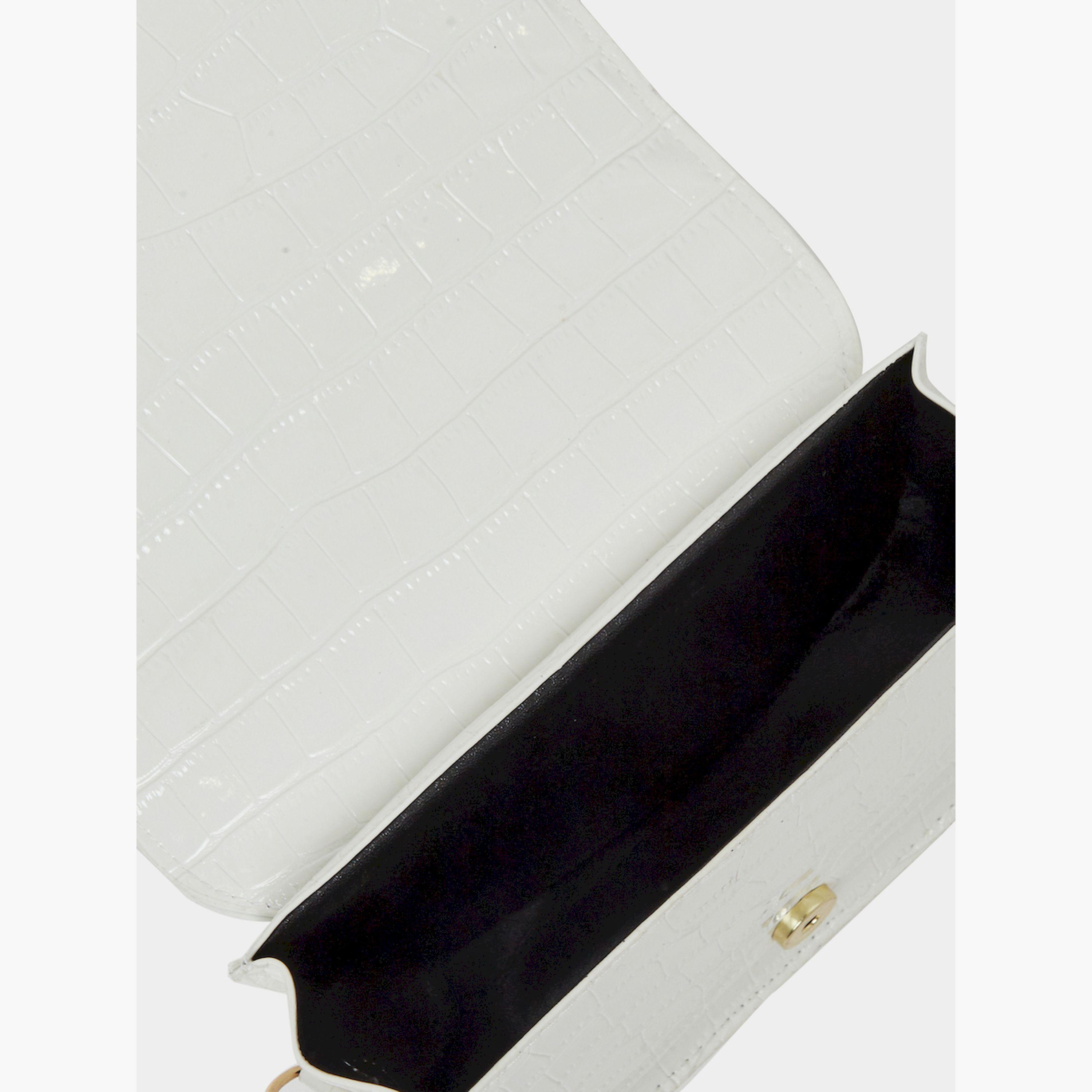Styli White Crocodile Embossed Crossbody Bag-women-bagsandwallets-handbags-image-4