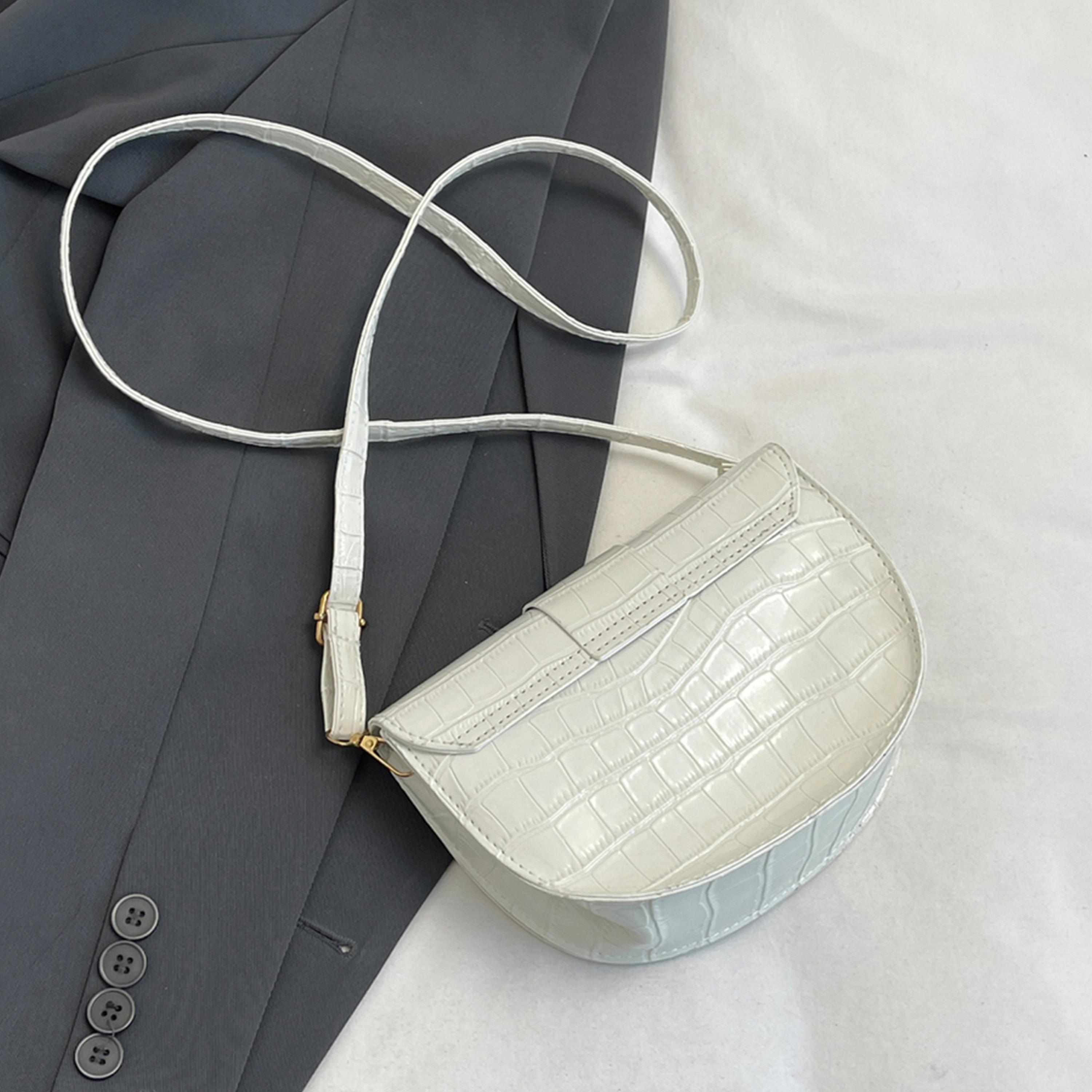 Styli White Crocodile Embossed Crossbody Bag-women-bagsandwallets-handbags-image-6