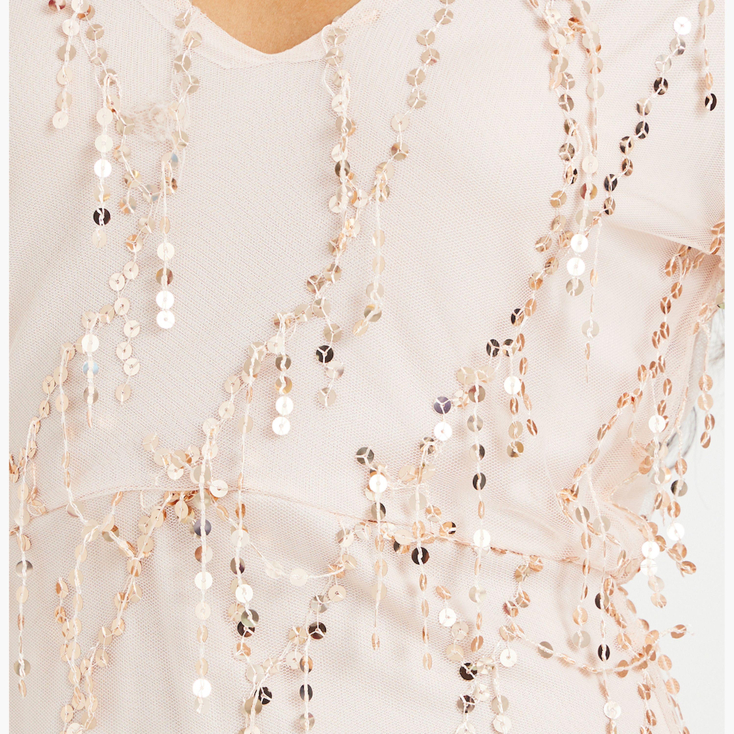 Styli Sequin Embellished Long Sleeves Mermaid Maxi Dress-women-clothing-dresses-image-3