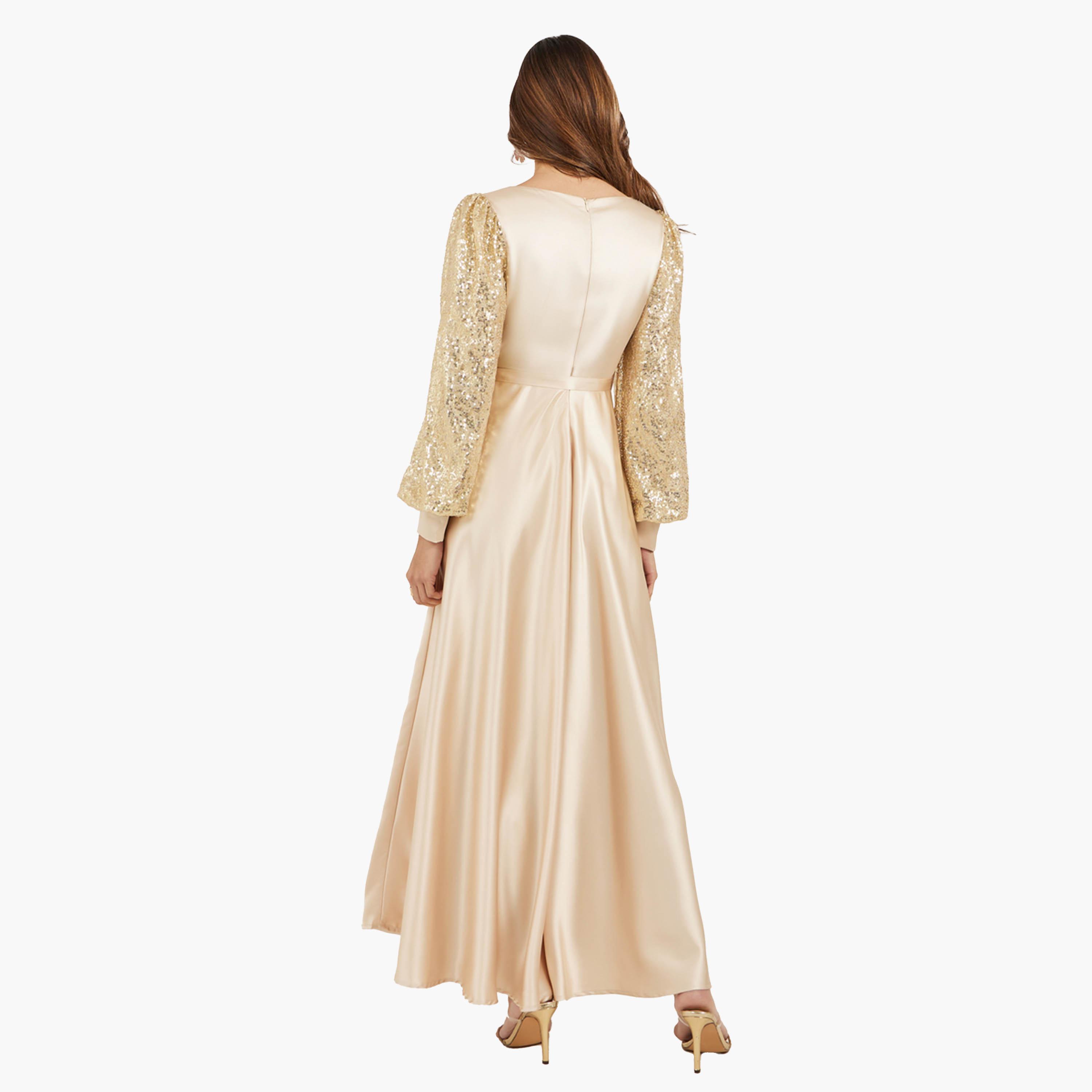 Styli Sequin Embellished Long Sleeves A-Line Maxi Dress-women-clothing-dresses-image-5