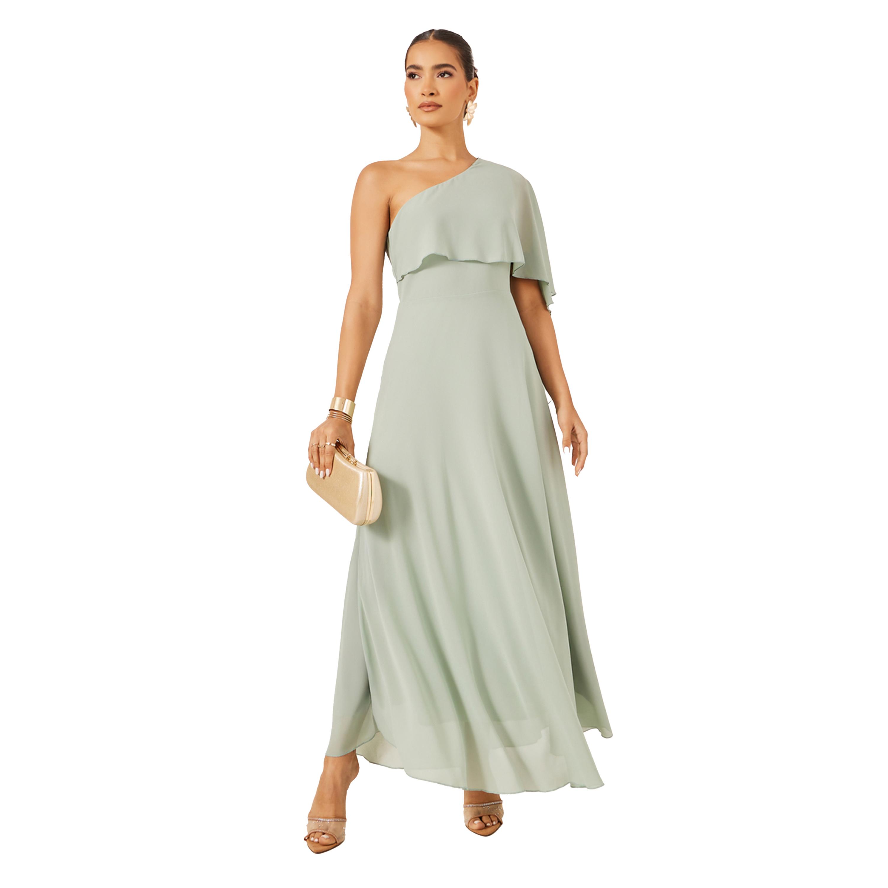 Styli One Shoulder Cape Detail A-Line Maxi Dress-women-clothing-dresses-image-1