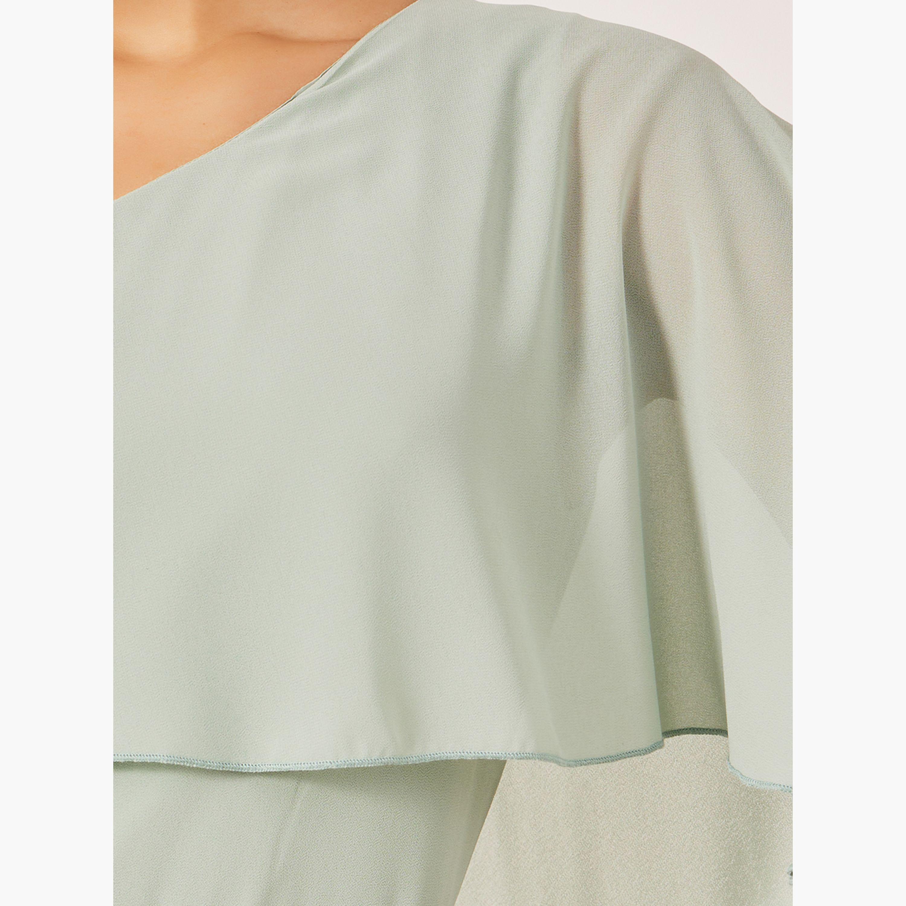 Styli One Shoulder Cape Detail A-Line Maxi Dress-women-clothing-dresses-image-4